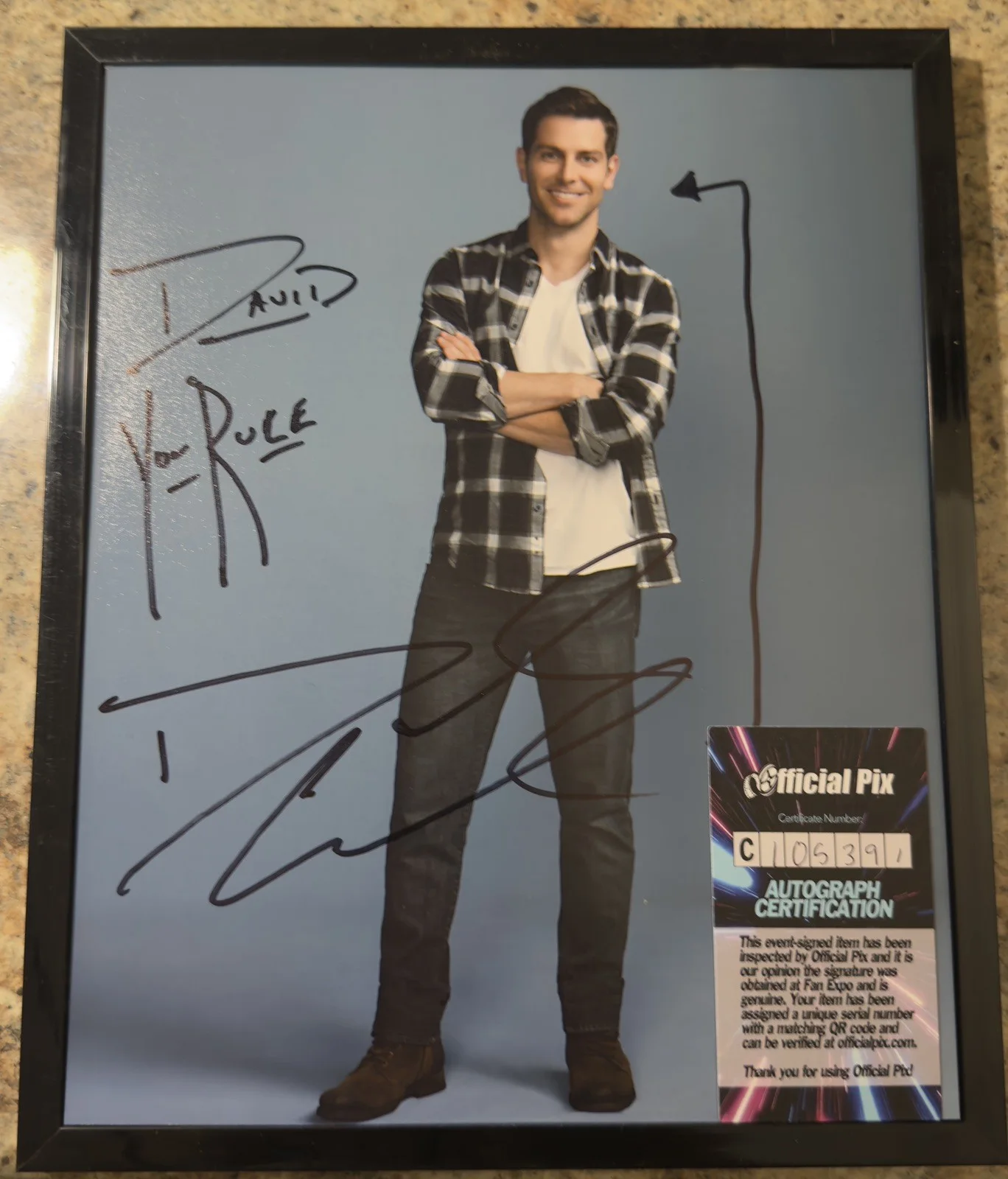 David Czarra Giuntoli Signed To David Celebrity Autograph 8x10 Grimm 13 Hours, image 2