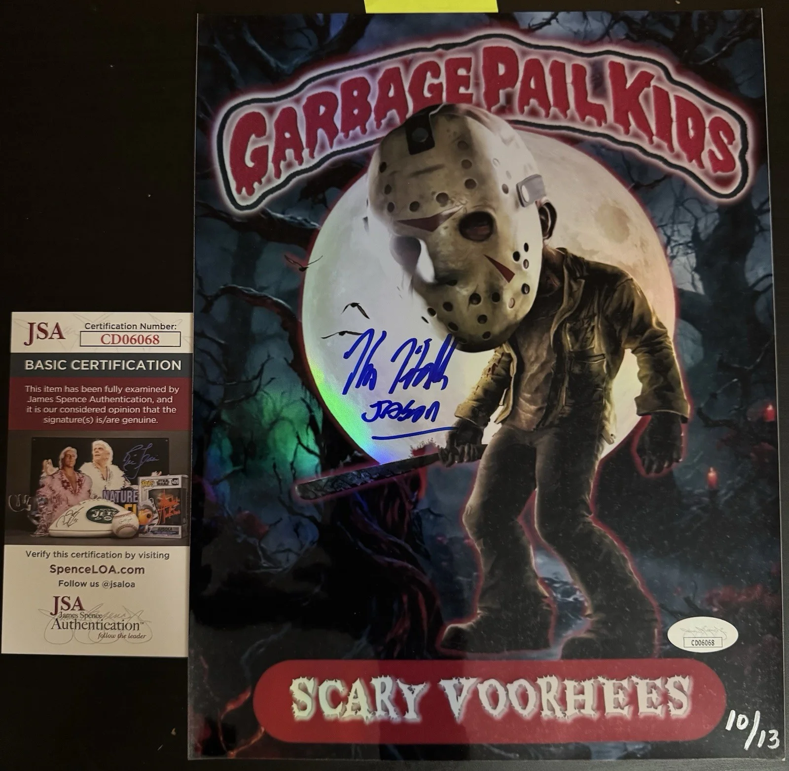 Kane Hodder — GPK Kane Hodder signed 8.5x11 Sticker Friday the 13th Jason “Scary Voorhees” JSA