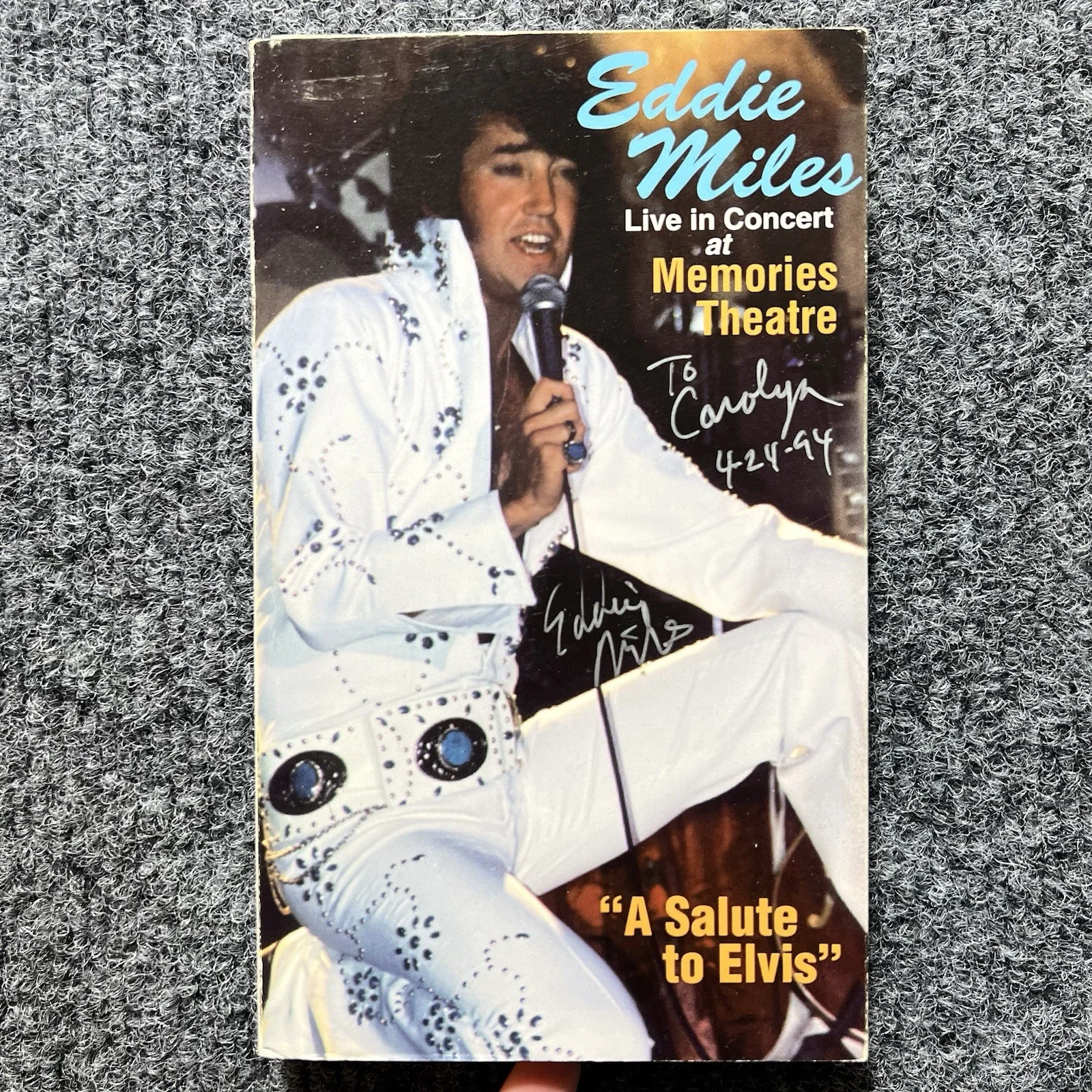Eddie Miles AUTOGRAPH Cassette Tape A Salute to Elvis Signed Memorabilia Vtg, image 2