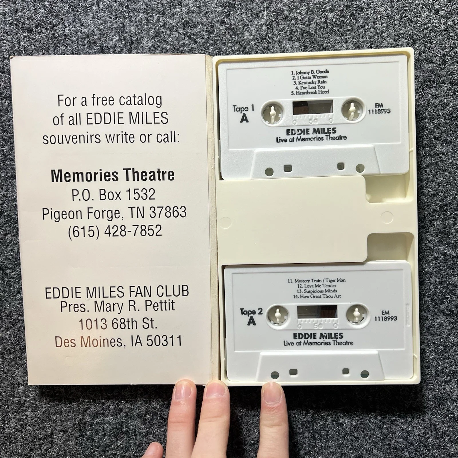 Eddie Miles AUTOGRAPH Cassette Tape A Salute to Elvis Signed Memorabilia Vtg, image 4