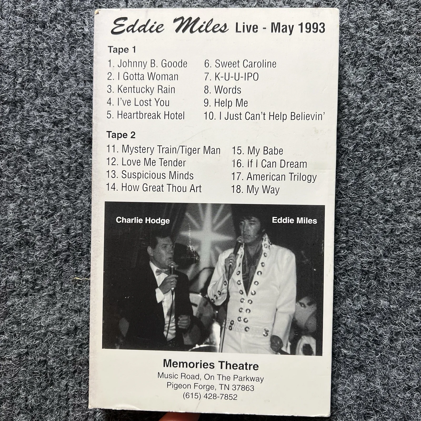 Eddie Miles AUTOGRAPH Cassette Tape A Salute to Elvis Signed Memorabilia Vtg, image 5