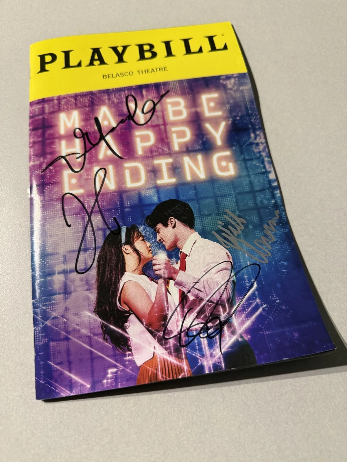 Maybe Happy Ending Will Aronson & Partial OBC Signed playbill Helen Marcus Dez, image 2