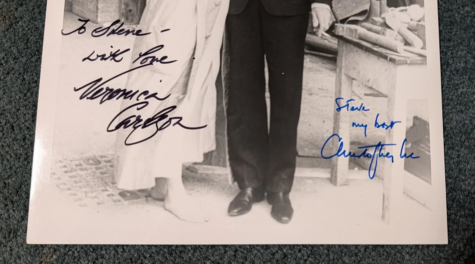 Christopher Lee, Veronica Carlson — DRACULA HAS RISEN...VERONICA CARLSON/CHRISTOPHER LEE original AUTOGRAPHED PHOTO!, image 2