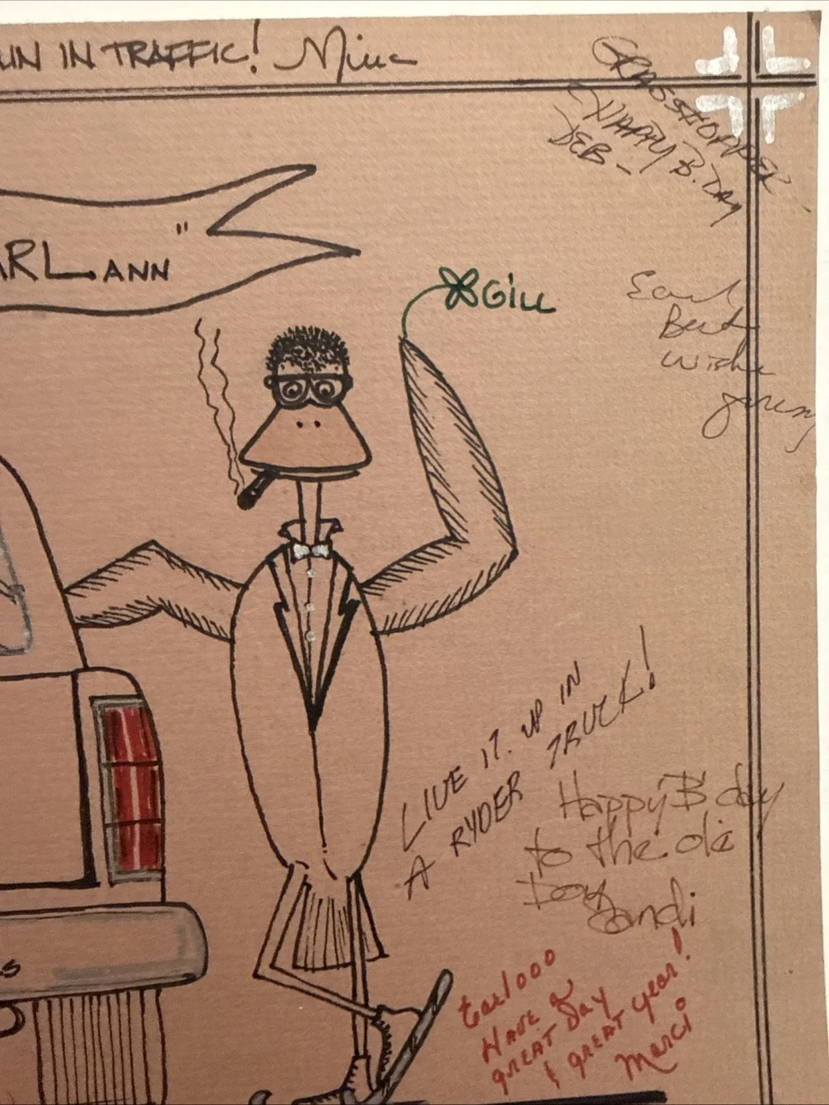 Fellow Touring Ice Figure Skaters — Signed Ice Skater Birthday Card Poster Earl Rodier Ice Follies Holiday on Ice 70, изображение 4