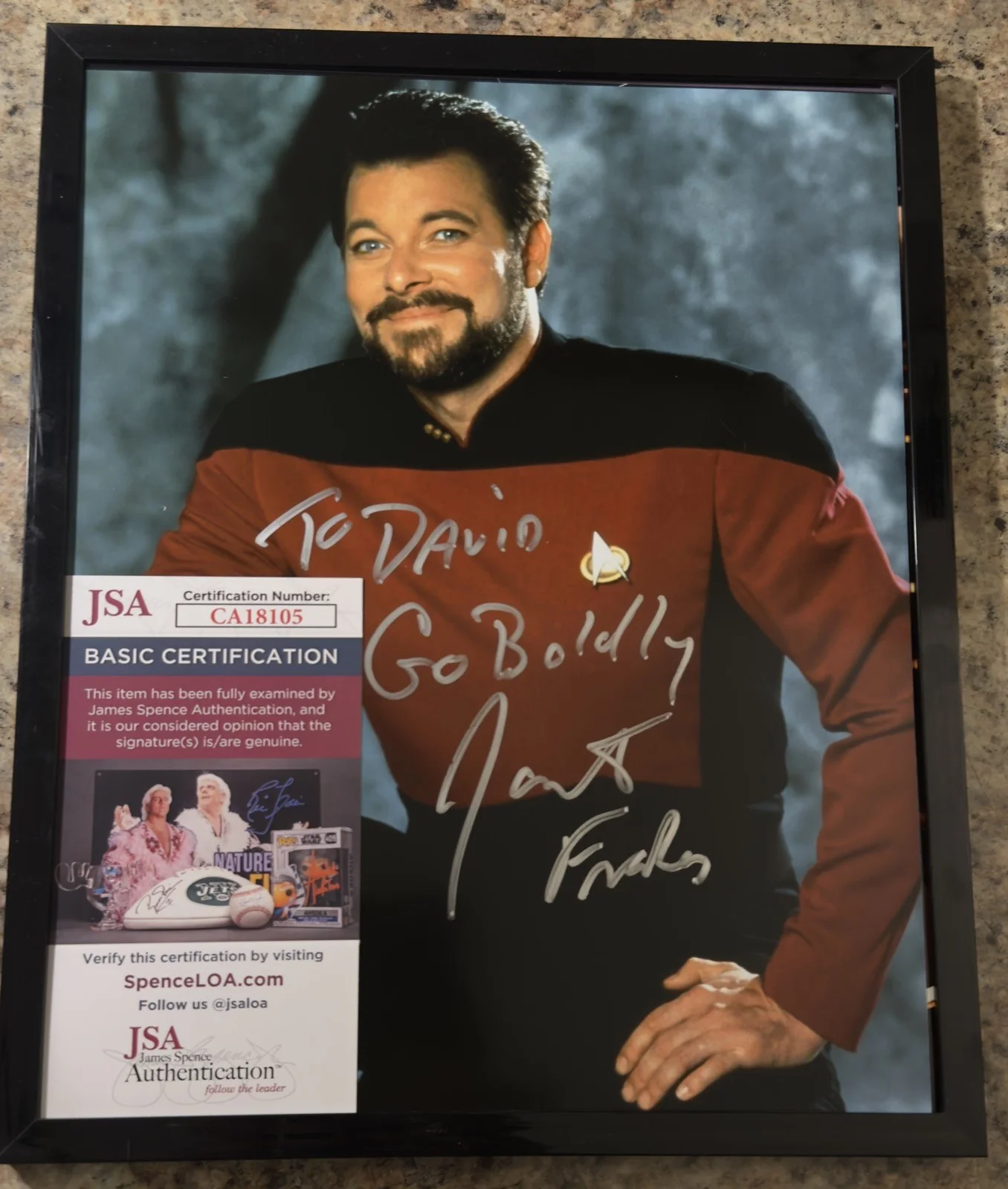 Johnathan Frakes Signed To David Celebrity Autograph 8x10 Star Trek, image 2