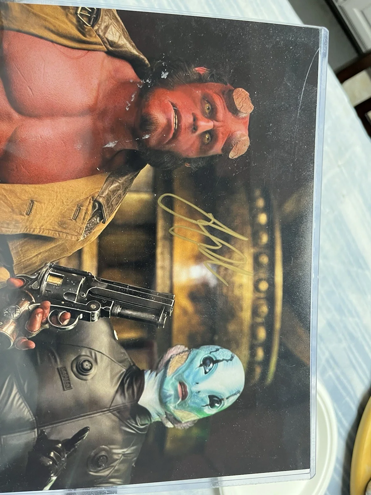 Doug Jones — Ron Pearlman Signed Hellboy 8x10 Photo South Texas Comic Con Authenticated, image 2
