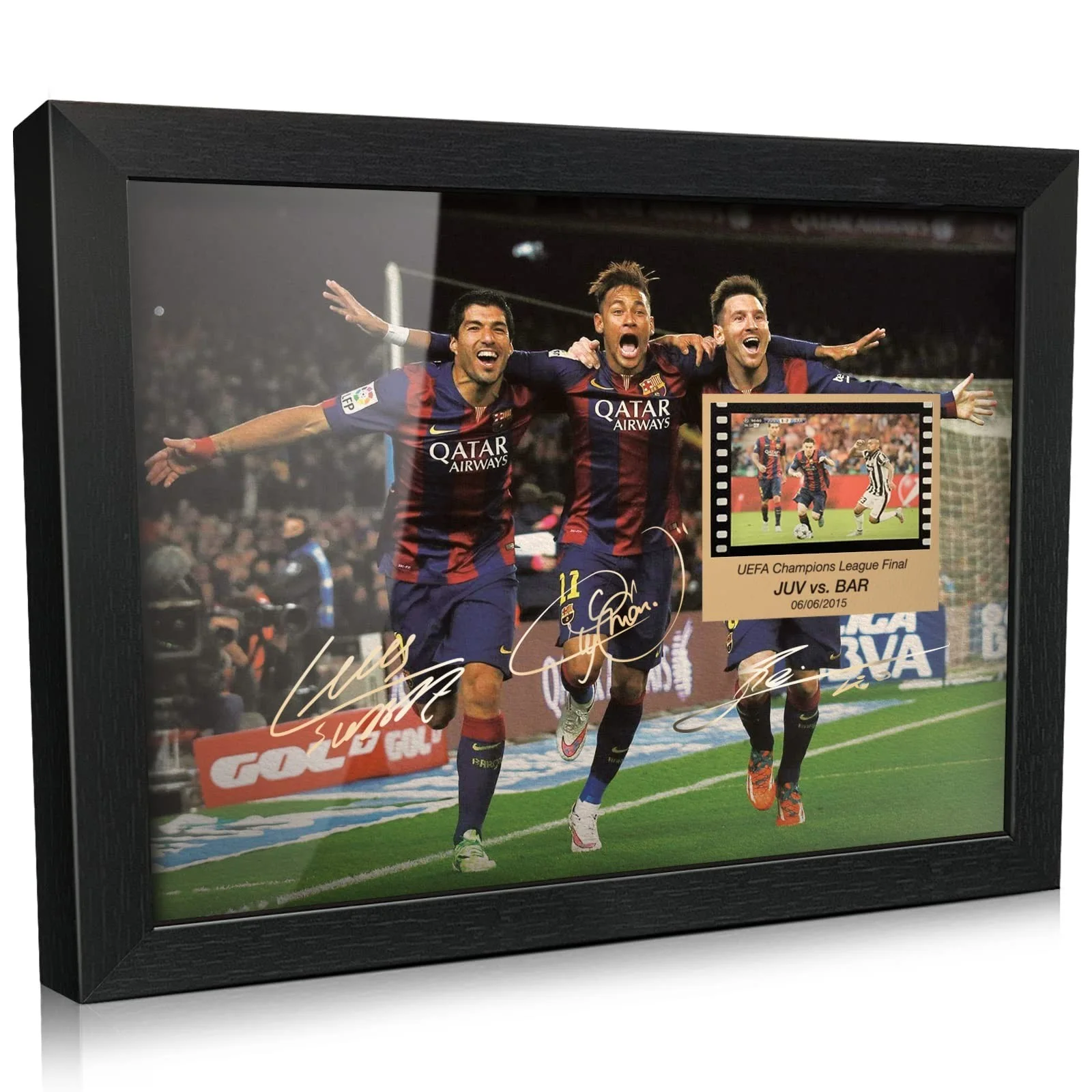 Signed Soccer Star Photo - Messi, Suarez, Neymar Framed Desktop Gift with 35mm F, image 2
