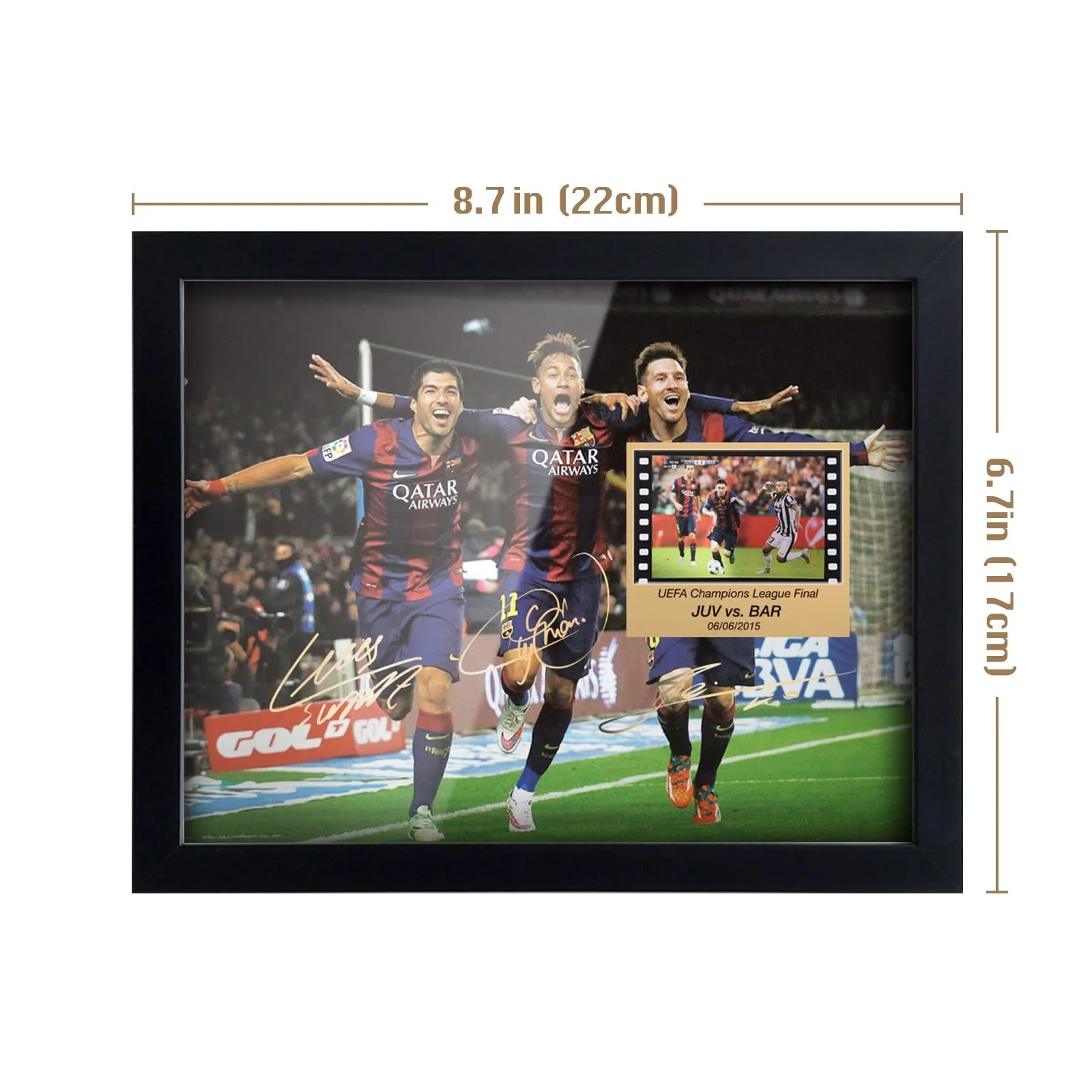 Signed Soccer Star Photo - Messi, Suarez, Neymar Framed Desktop Gift with 35mm F, image 5