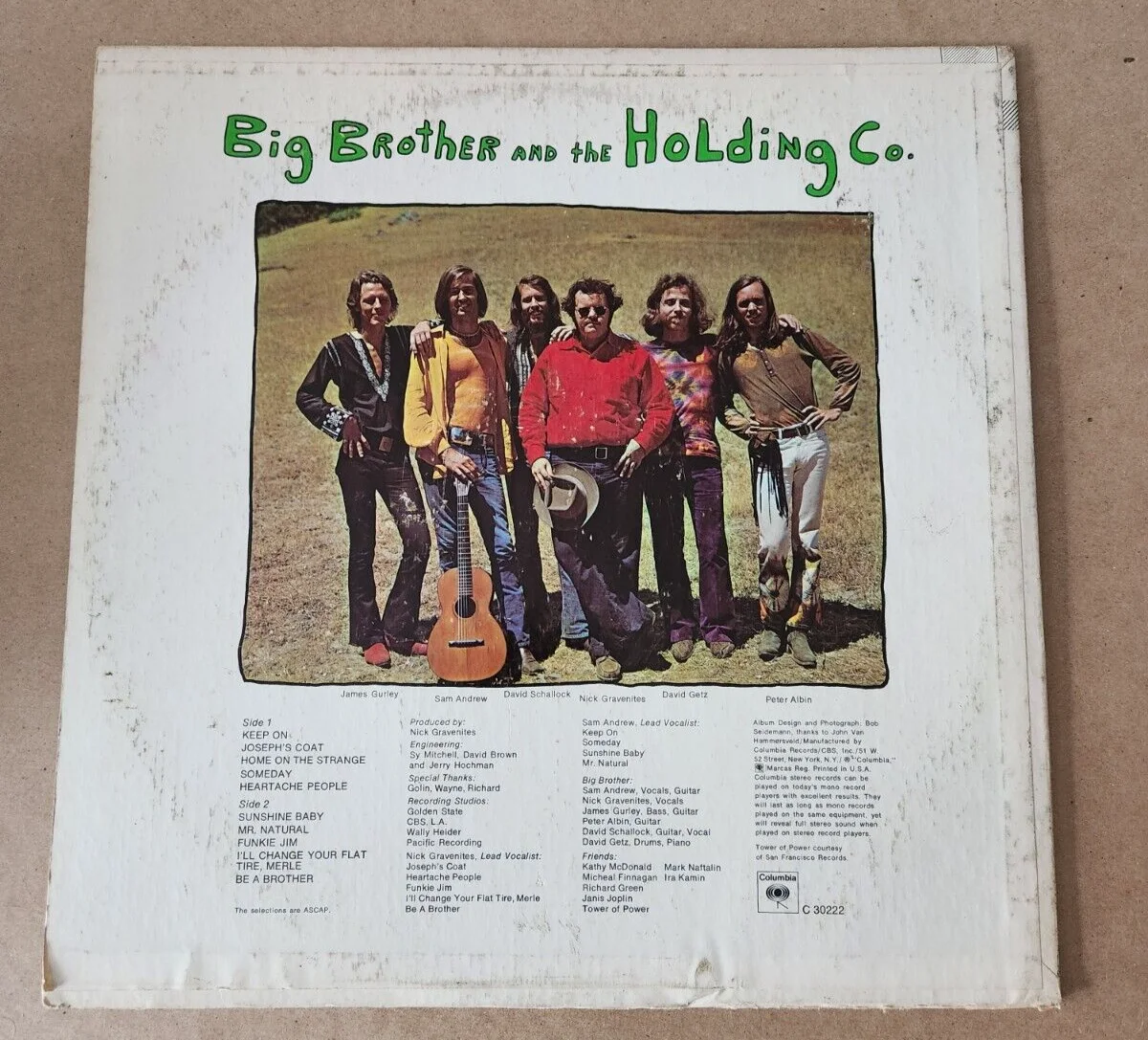 Big Brother And The Holding Company Autographed Vinyl LP Album Be A Brother DJ C, изображение 2