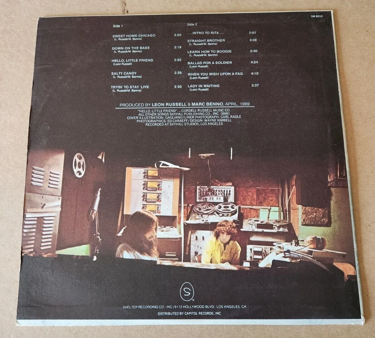 Leon Russell Autographed Vinyl LP Album Asylum Choir 2, изображение 3