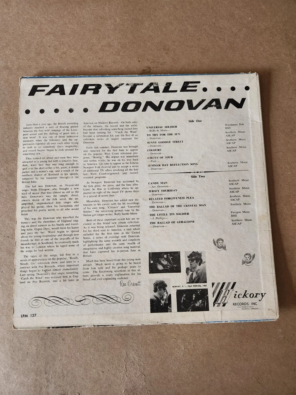 Donovan Leitch Autographed Vinyl LP Album Fairytale, image 2