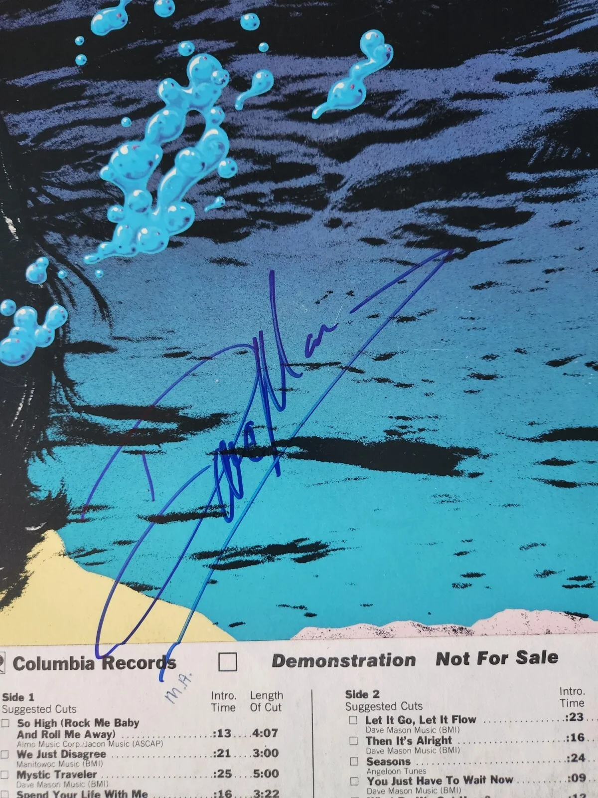 Dave Mason Autographed Vinyl LP Album Let It Flow Traffic, image 2
