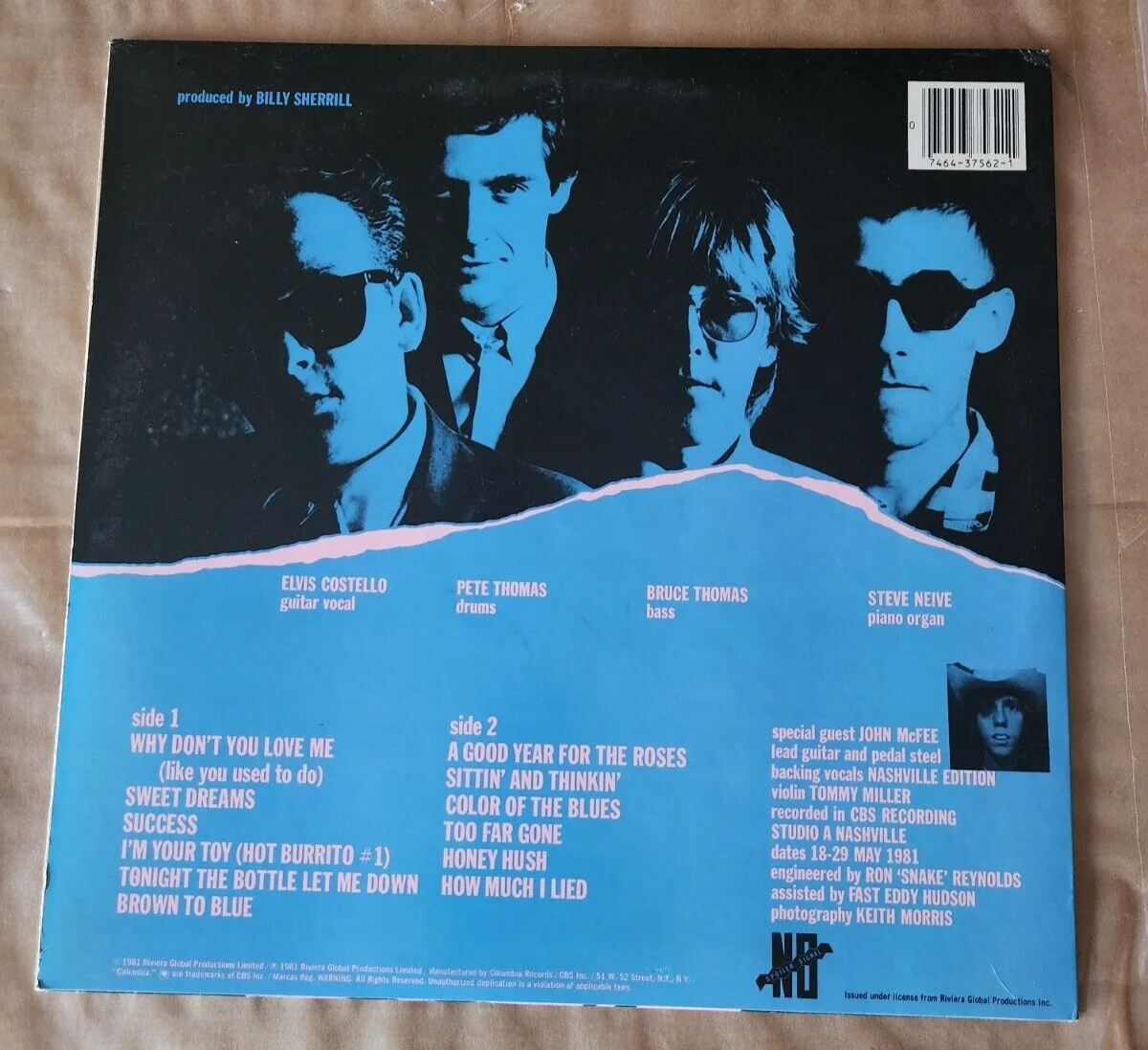 Elvis Costello Autographed LP Album Blue, image 3