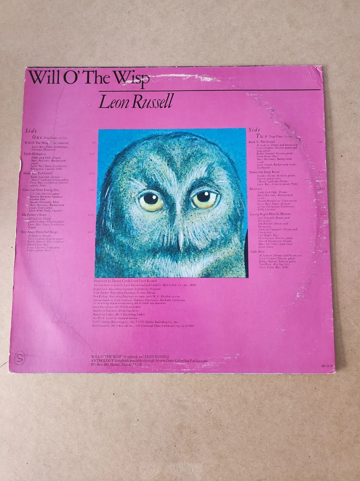 Leon Russell Autographed Vinyl LP Album Will O' The Wisp, image 3