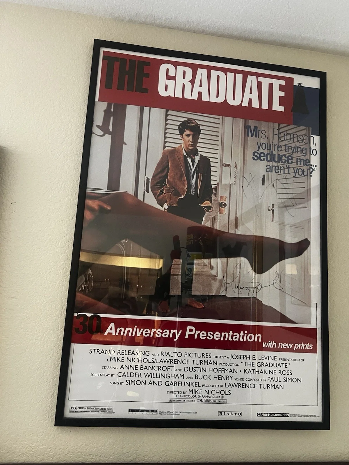 DUSTIN HOFFMAN & ANNE BANCROFT — DUSTIN HOFFMAN & ANNE BANCROFT Signed GRADUATE Poster Autograph