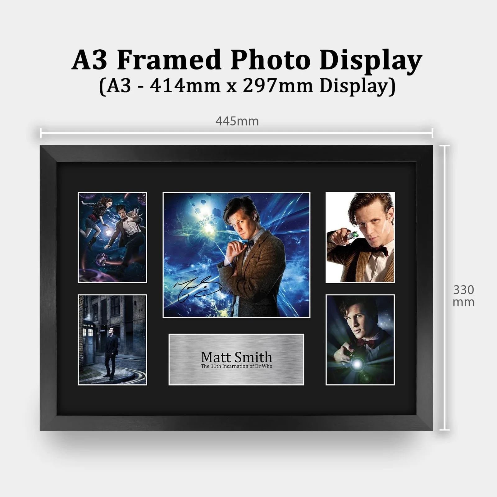 Signed Matt Smith Doctor Who Autograph Photo 16x12 Framed Gift for Fans, image 3