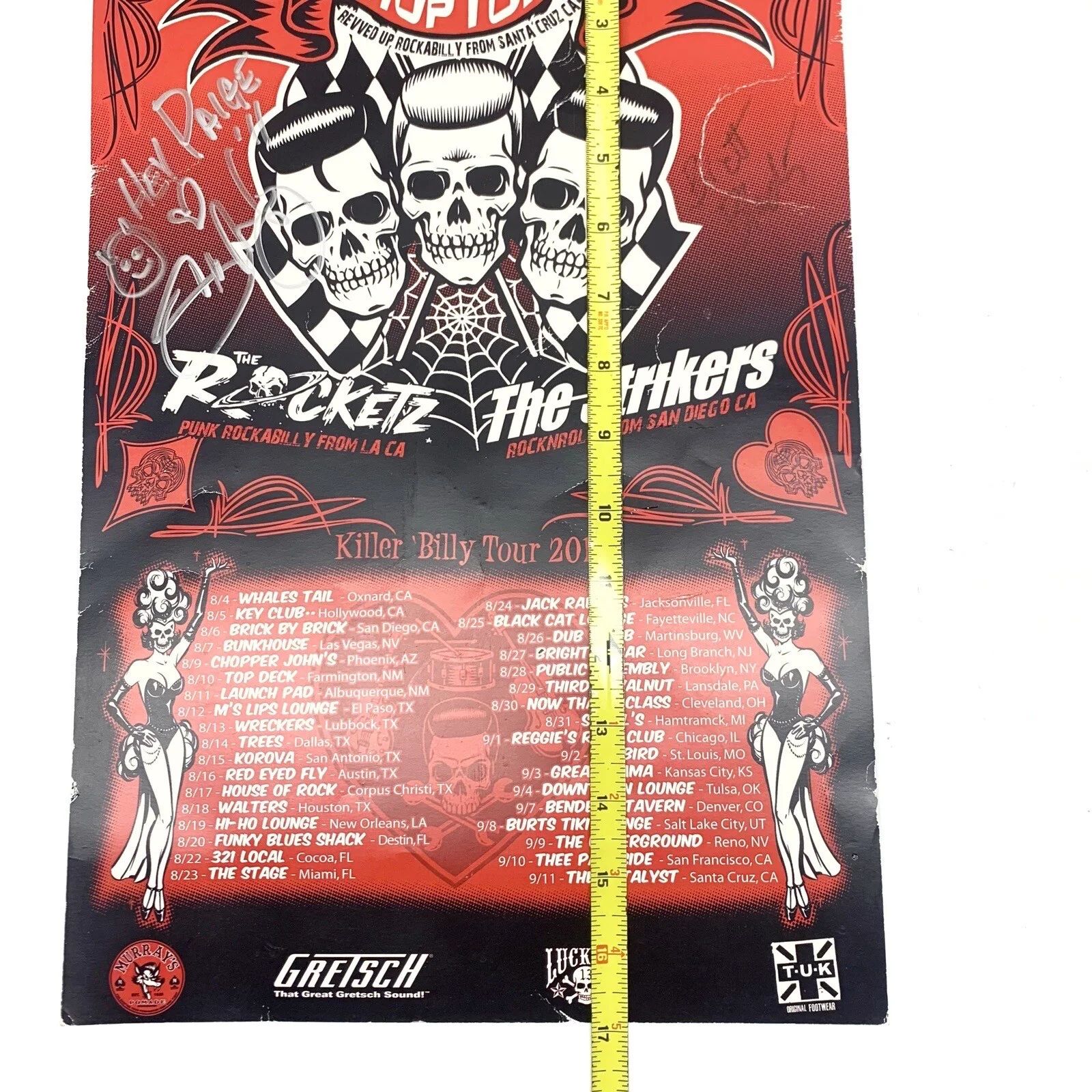 2 Members Of The Choptops — The Chop Tops Revved Up Rockabilly Killer Billy Your 2011 SIGNED Poster *READ*, изображение 4