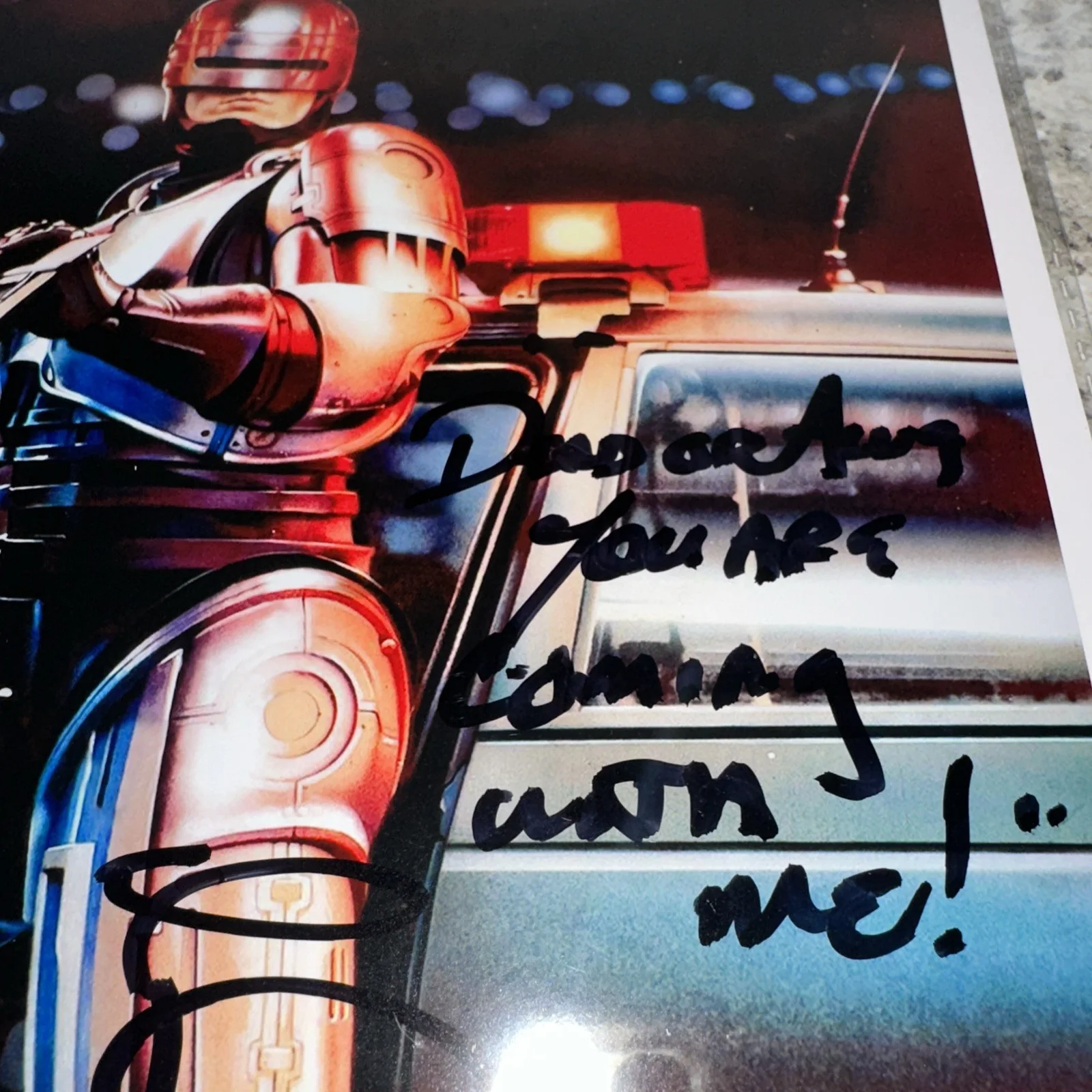 Peter Weller — Peter Weller Signed RoboCop 8x10 Photo “Dead or Alive You’re Coming With Me” EUC, image 3