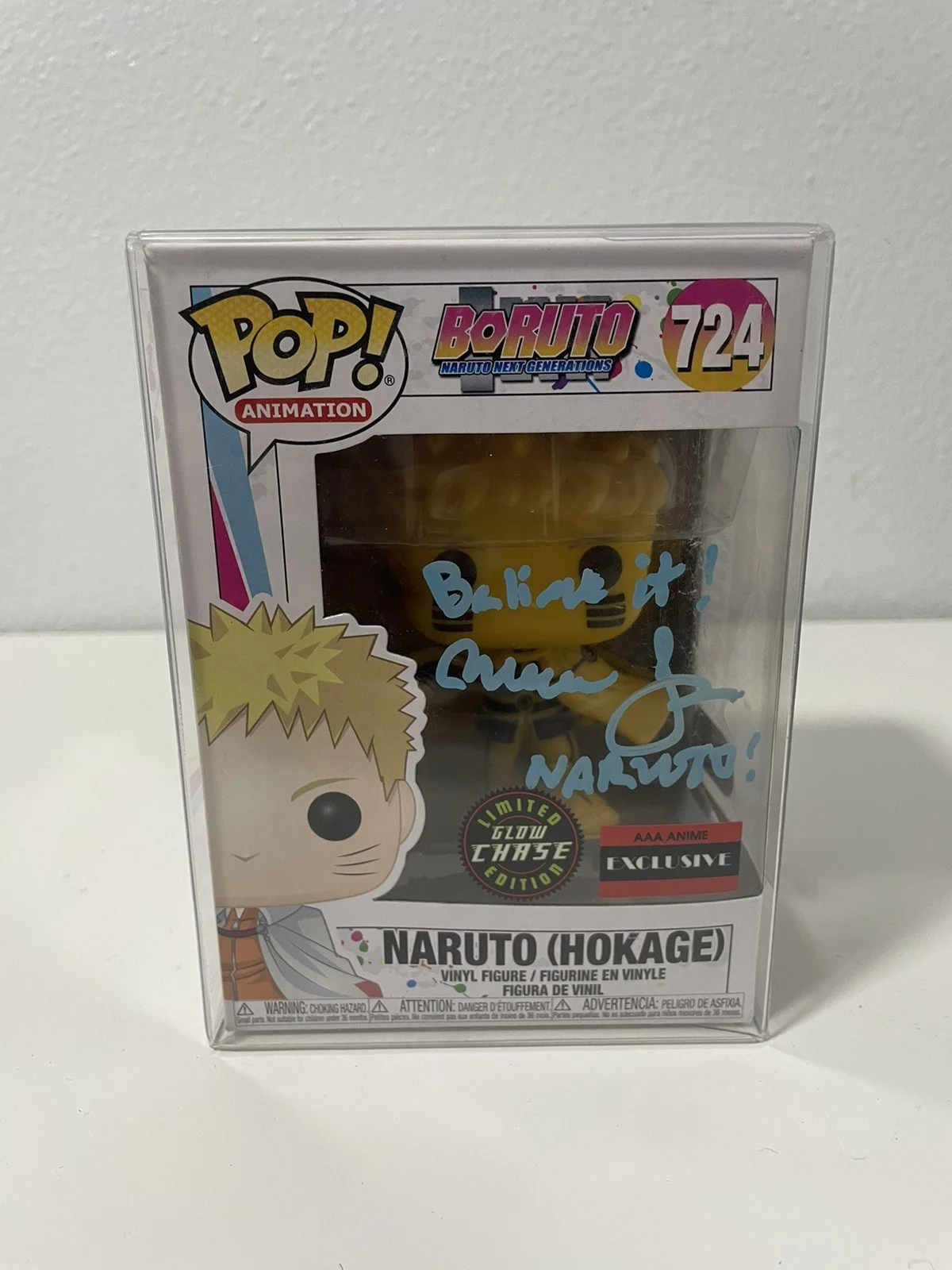 MAILE FLANAGAN — MAILE FLANAGAN SIGNED NARUTO HOKAGE GLOW CHASE FUNKO POP 724 W/ Protector