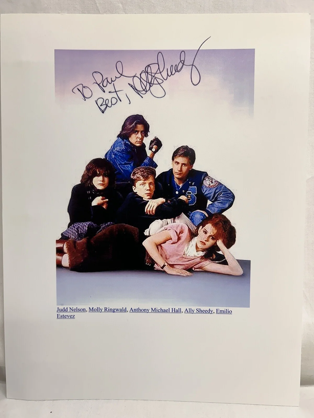 Ally Sheedy — Ally Sheedy American Actress 5x8 Colored Picture Signed Personalized