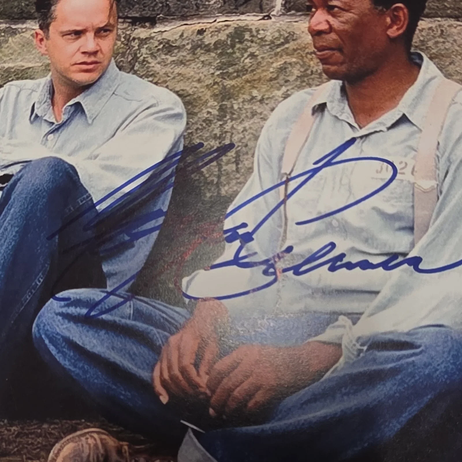 Tim Robbins, Morgan Freeman — ACA Tim Robbins & Morgan Freeman Signed Shawshank Redemption 8x10 Photo, изображение 3
