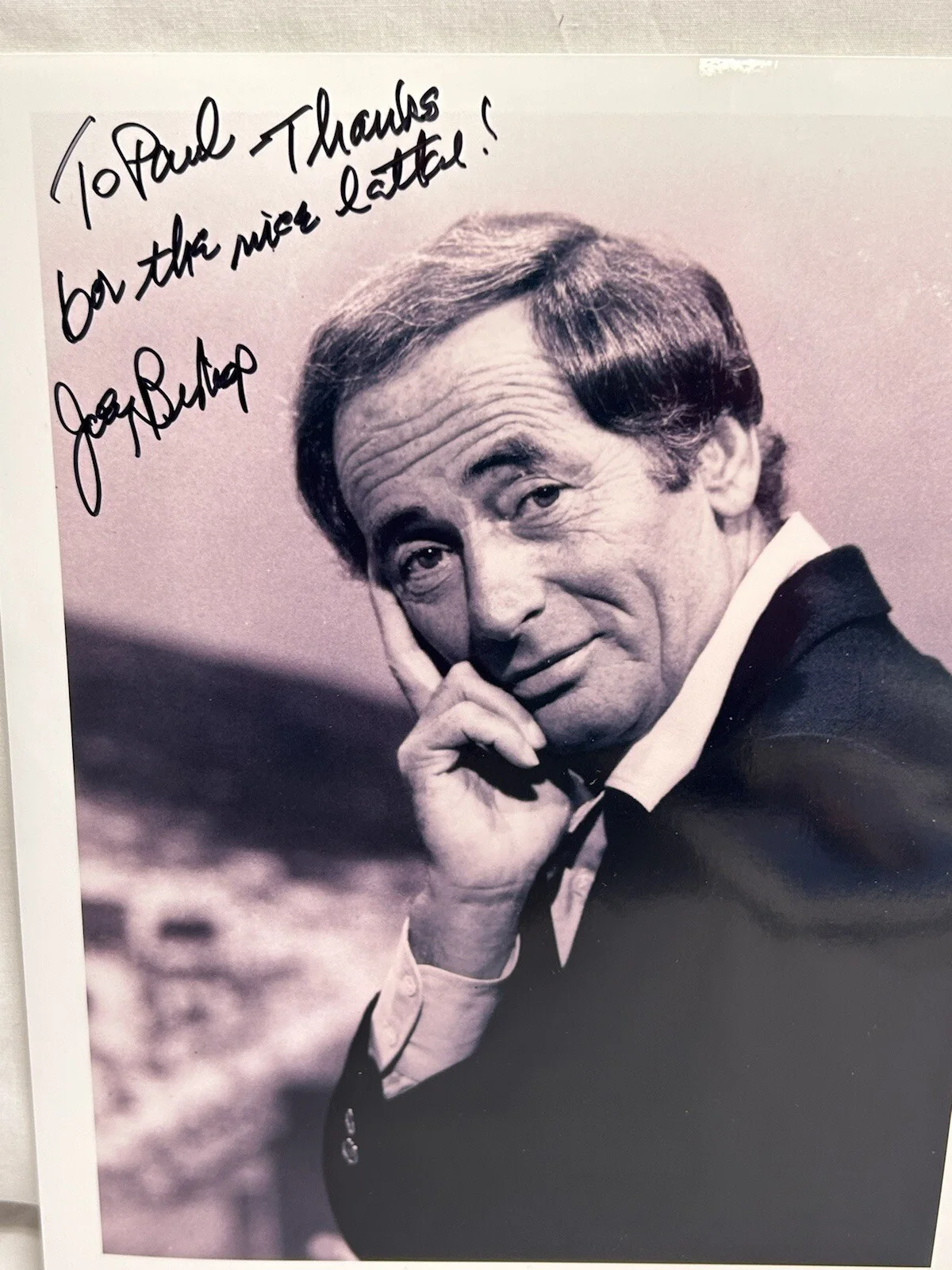 Joey Bishop — Joey Bishop American Entertainer B/W 8x10 Signed Picture Personalized, изображение 2