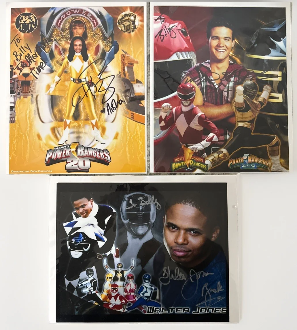 Walter Jones, Aisha Campbell, Austin St. John — EUC Lot Of 3 Mighty Morphin Power Rangers Signed 8x10 Movie Photo No COA