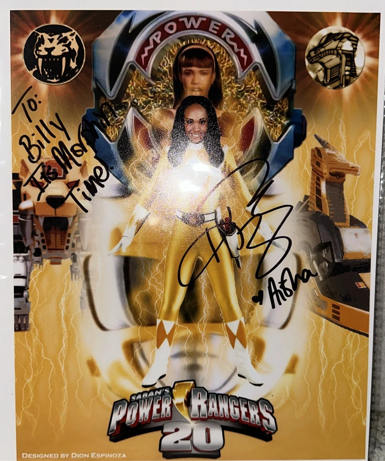 Walter Jones, Aisha Campbell, Austin St. John — EUC Lot Of 3 Mighty Morphin Power Rangers Signed 8x10 Movie Photo No COA, изображение 3
