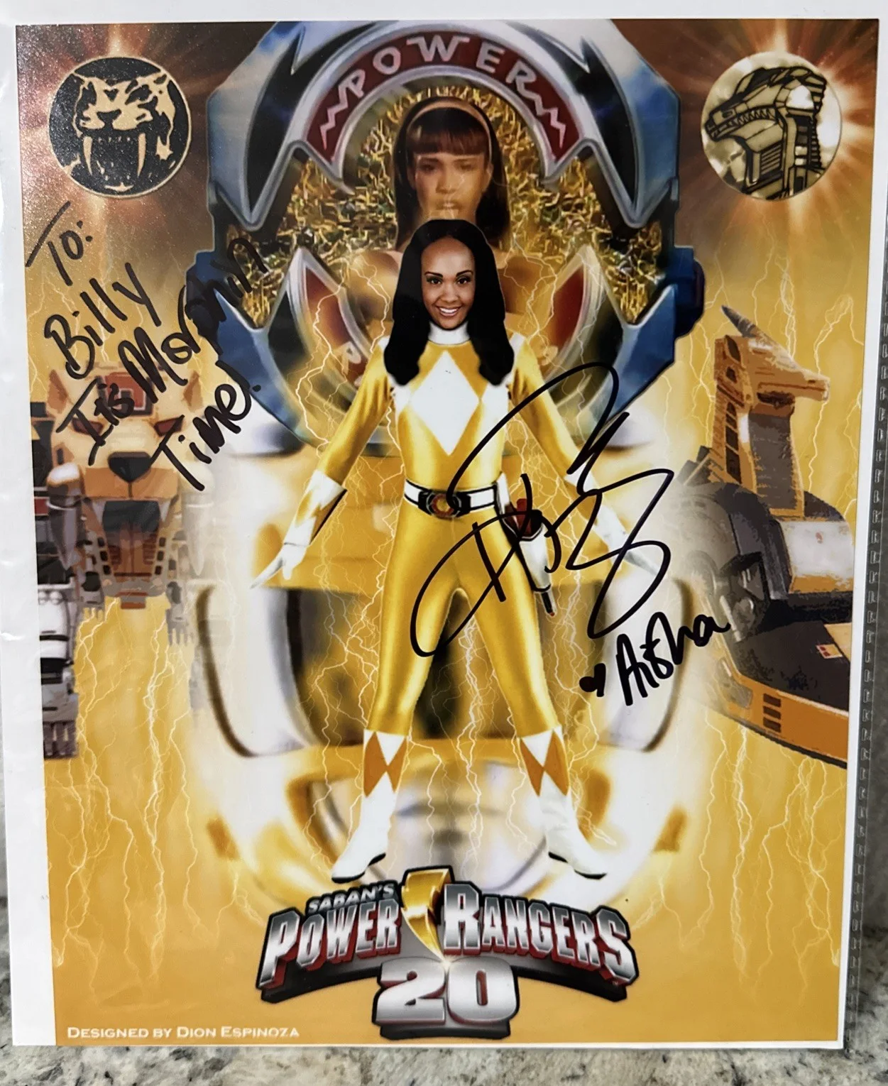 Walter Jones, Aisha Campbell, Austin St. John — EUC Lot Of 3 Mighty Morphin Power Rangers Signed 8x10 Movie Photo No COA, изображение 4