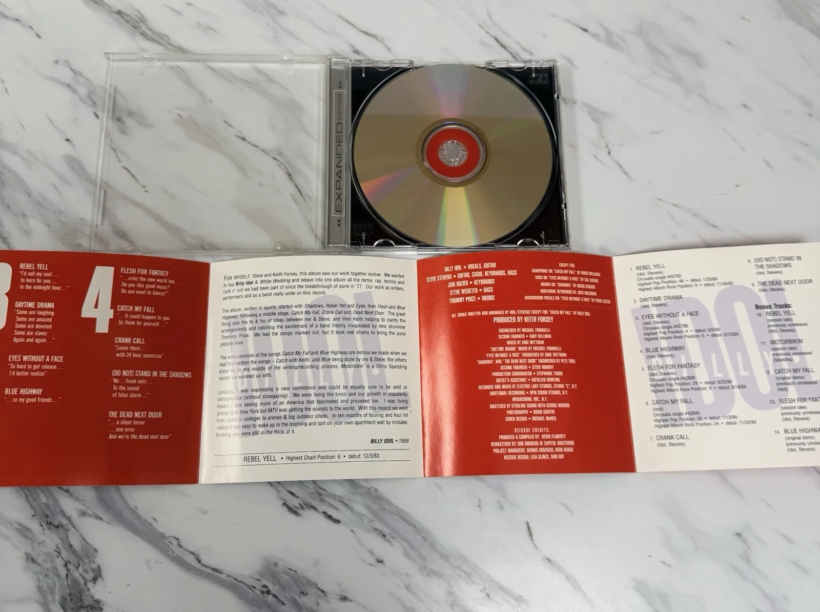 Billy Idol Rebel Yell Expanded Edition Signed CD with Booklet/Insert, image 4