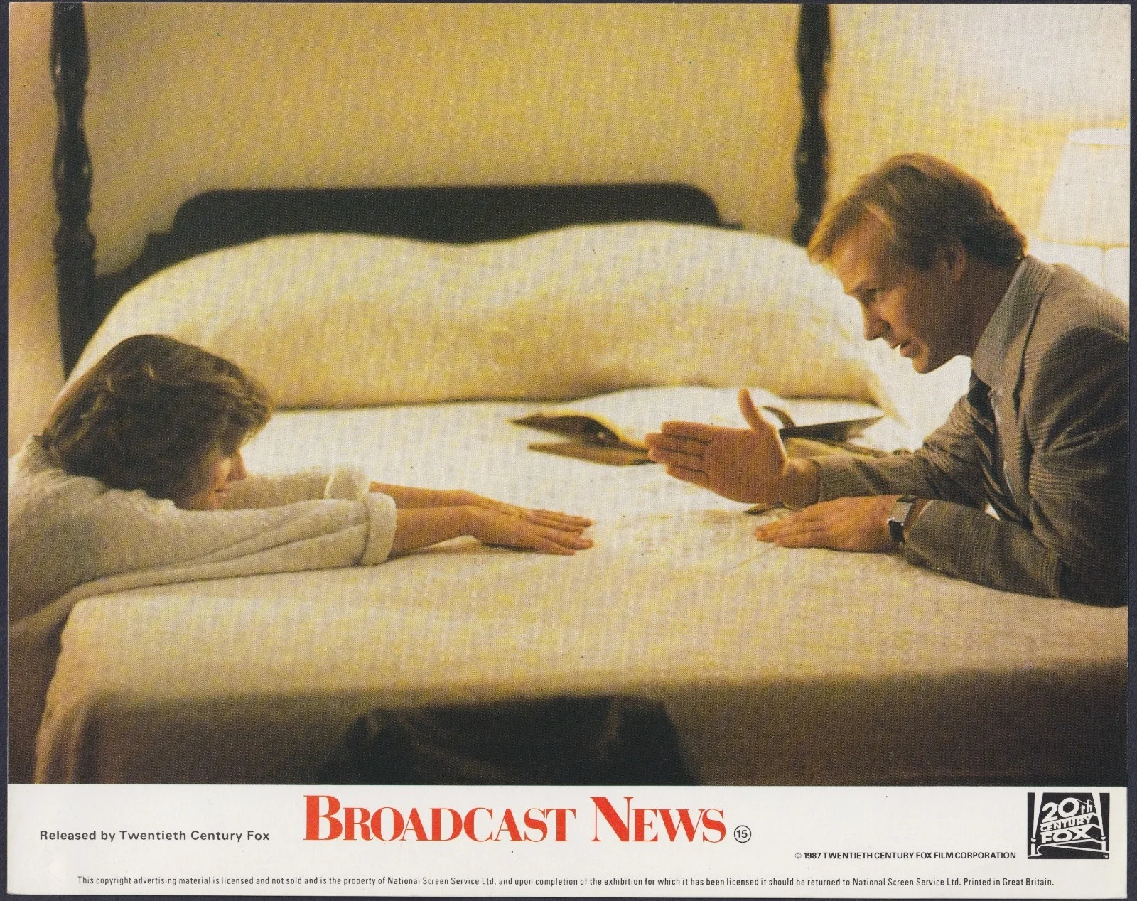 Broadcast News 6x ORIGINAL UK FOH Lobby Cards + 1x Press Still Holly Hunter 1987, изображение 2