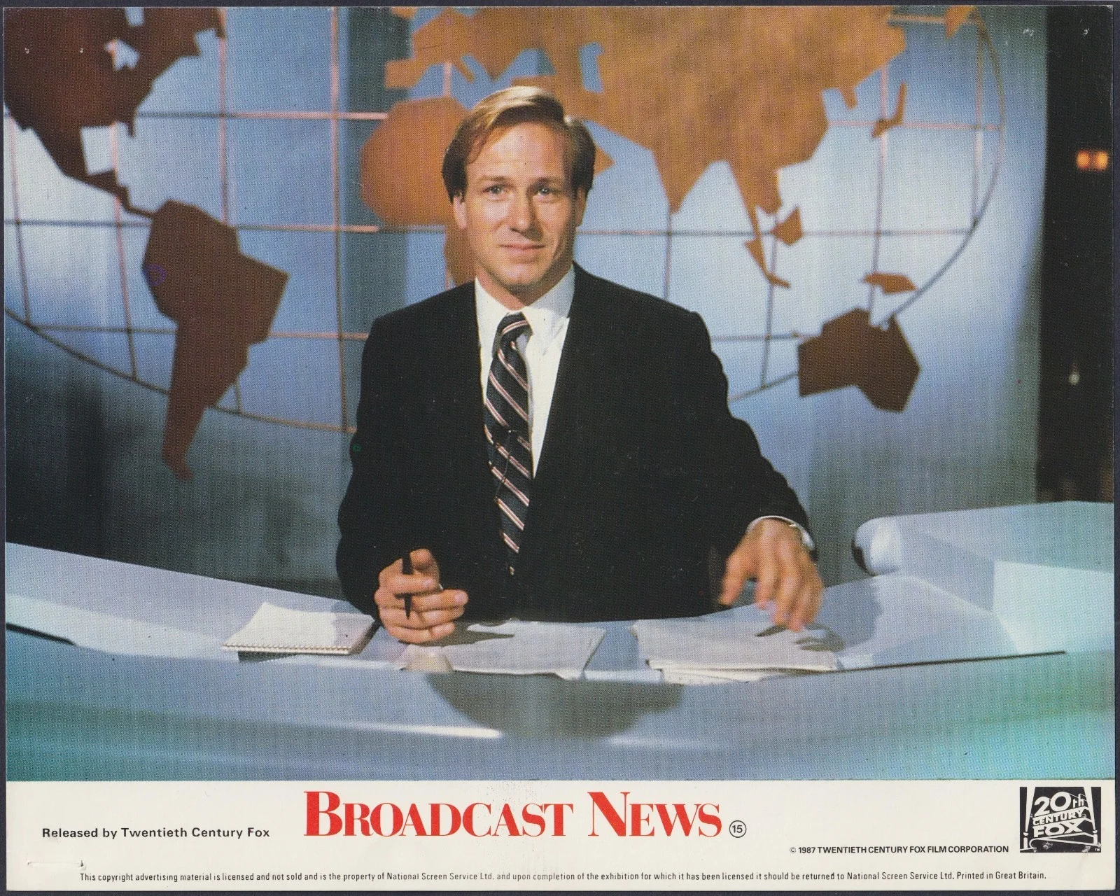Broadcast News 6x ORIGINAL UK FOH Lobby Cards + 1x Press Still Holly Hunter 1987, изображение 4
