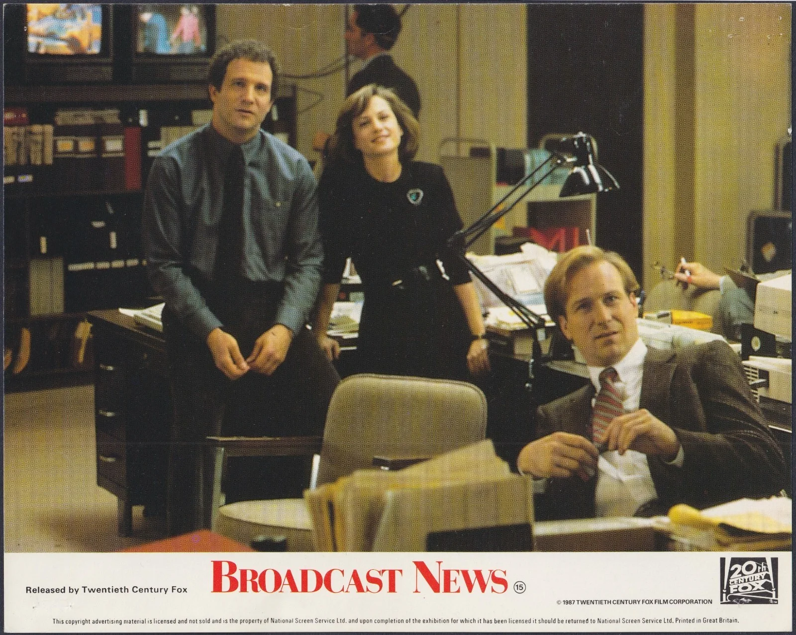 Broadcast News 6x ORIGINAL UK FOH Lobby Cards + 1x Press Still Holly Hunter 1987, изображение 5