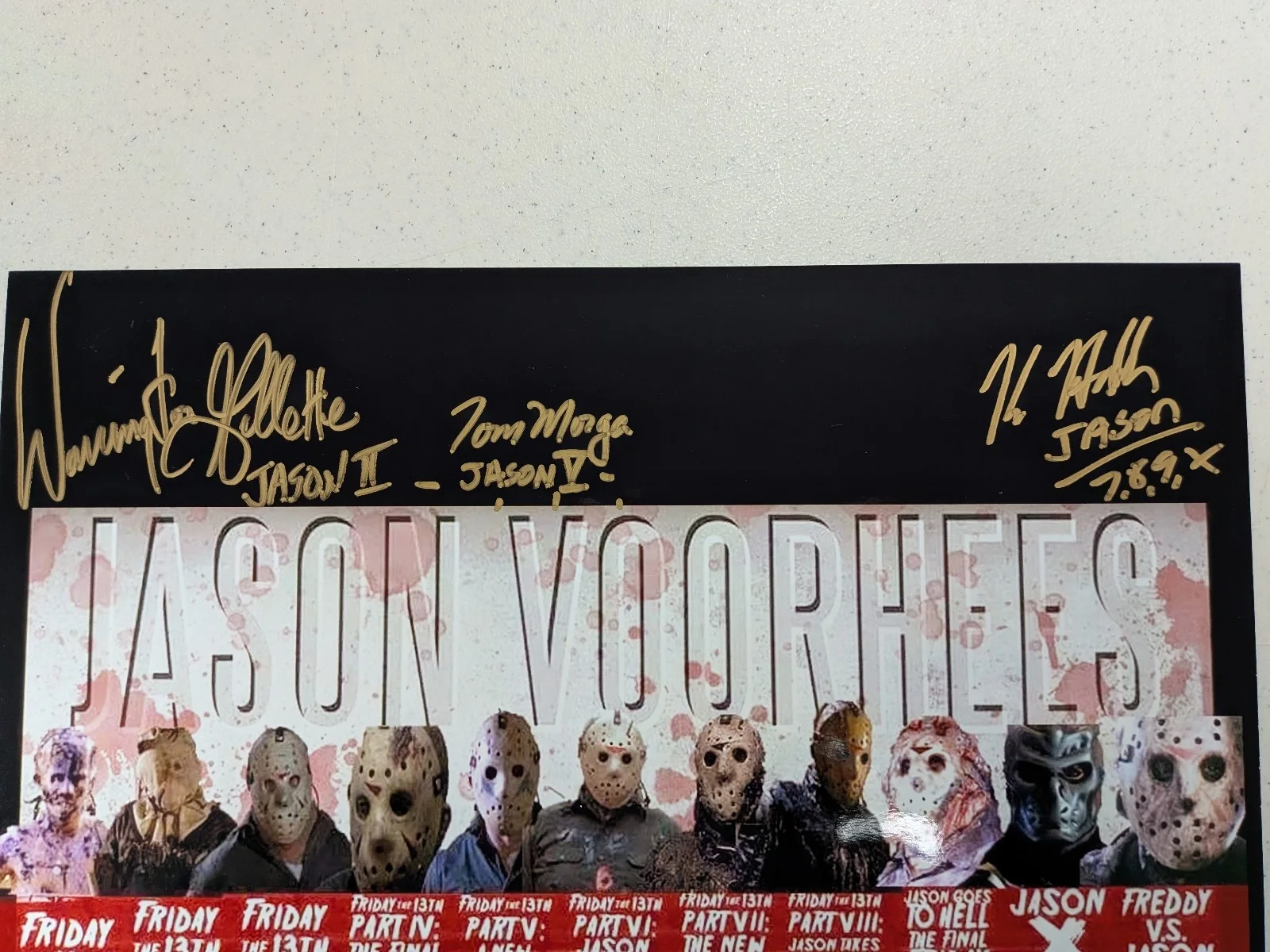 HODDER WHITE GRAHAM MORGA 6X Signed 10x13 Poster Friday the 13th Jason JSA COA, image 3
