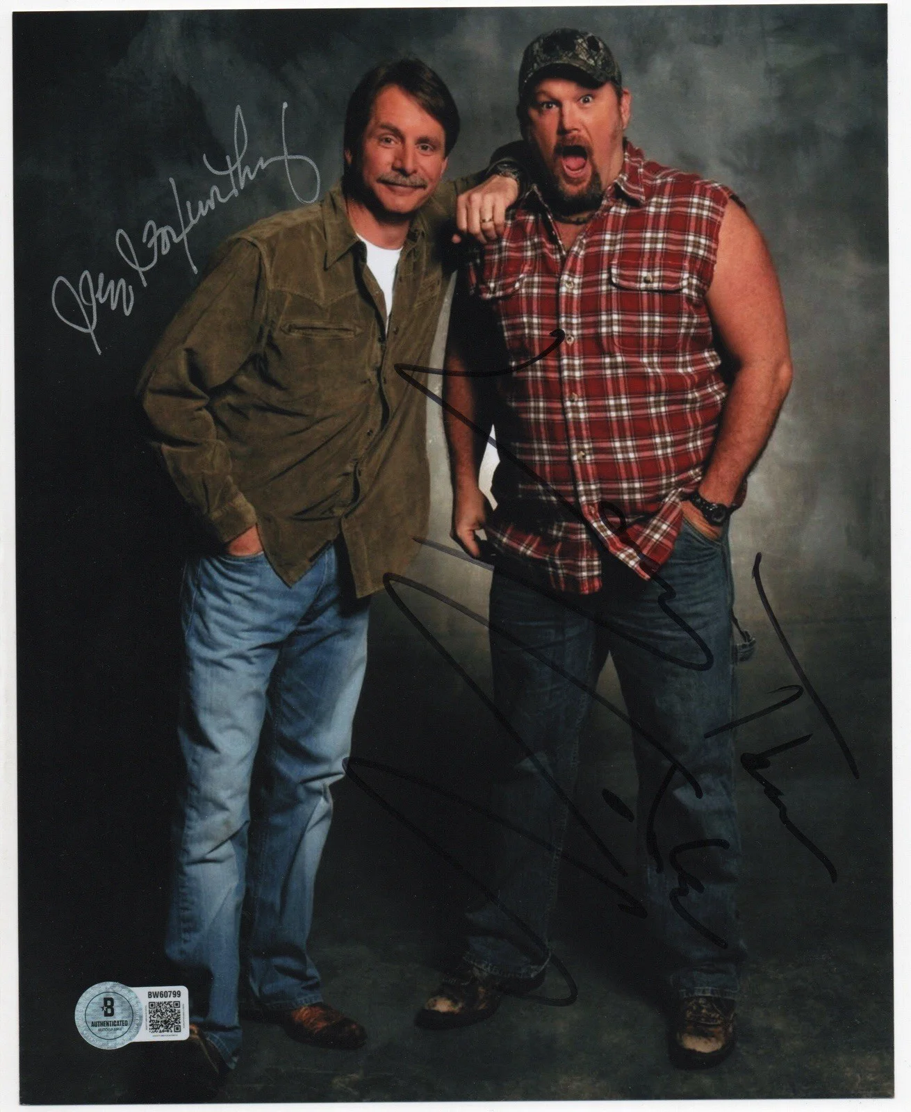 Jeff Foxworthy — Jeff Foxworthy Larry The Cable Guy autographed signed 8x10 photo Beckett BAS COA