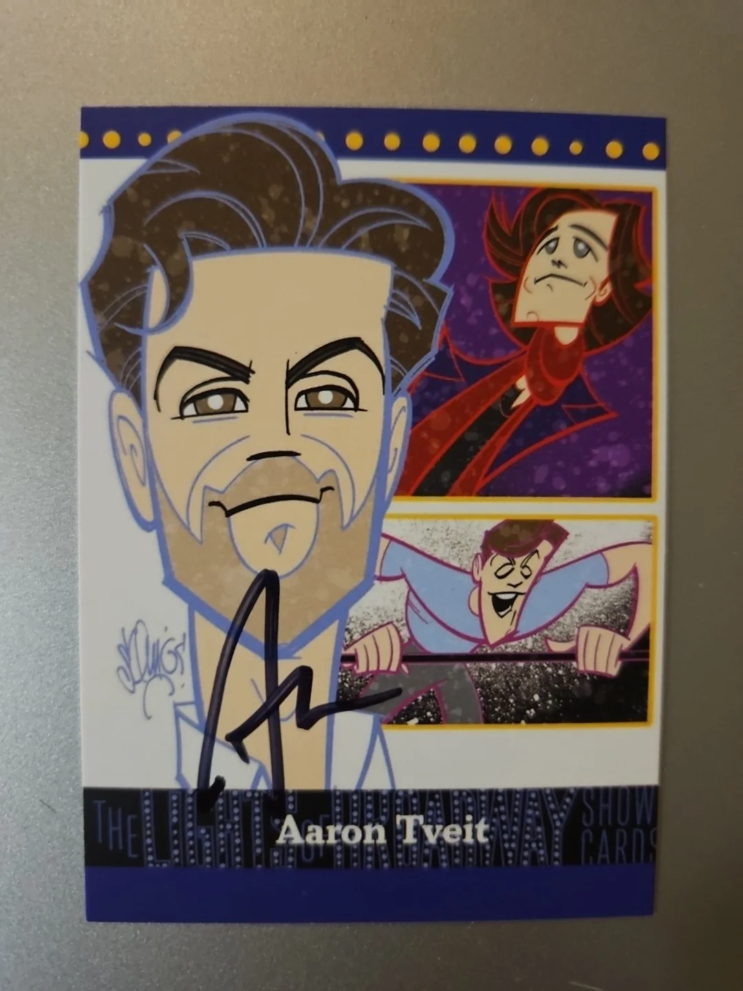 Nicholas Christopher — Aaron Tveit Lights Of Broadway Card Signed By Aaron Tveit ³