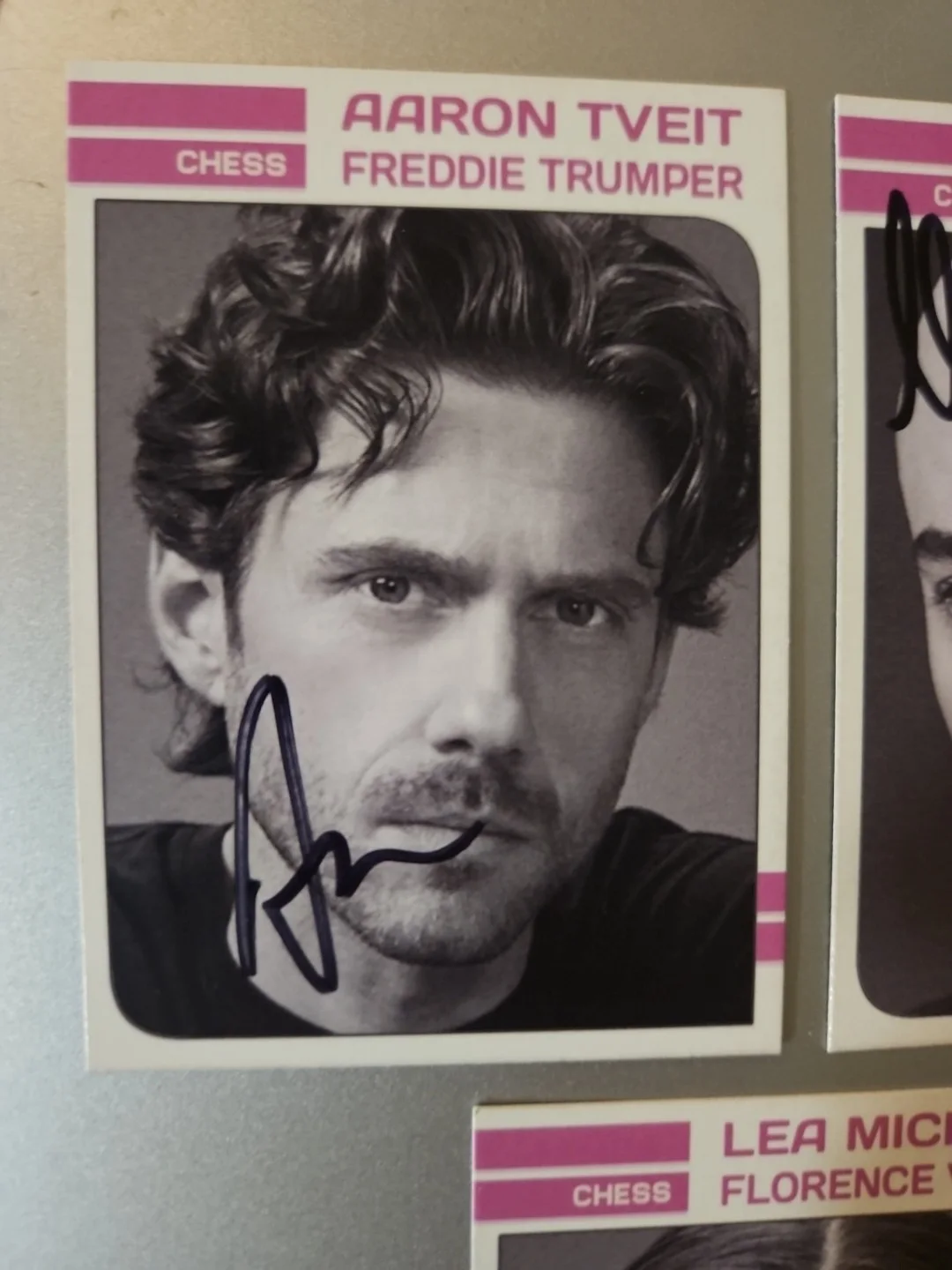 Aaron Tveit, Nicholas Christopher — Chess On Broadway Signed Custom Cards - Aaron Tveit, Nicholas Christopher, изображение 2