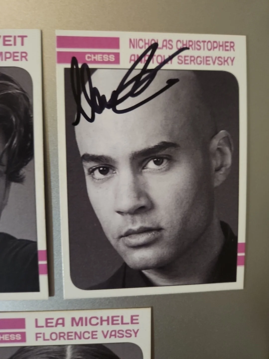 Aaron Tveit, Nicholas Christopher — Chess On Broadway Signed Custom Cards - Aaron Tveit, Nicholas Christopher, изображение 3