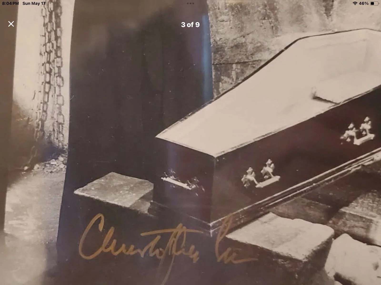 Christopher Lee Dracula Signed Photo Beckett and PSA DNA Certified, image 2