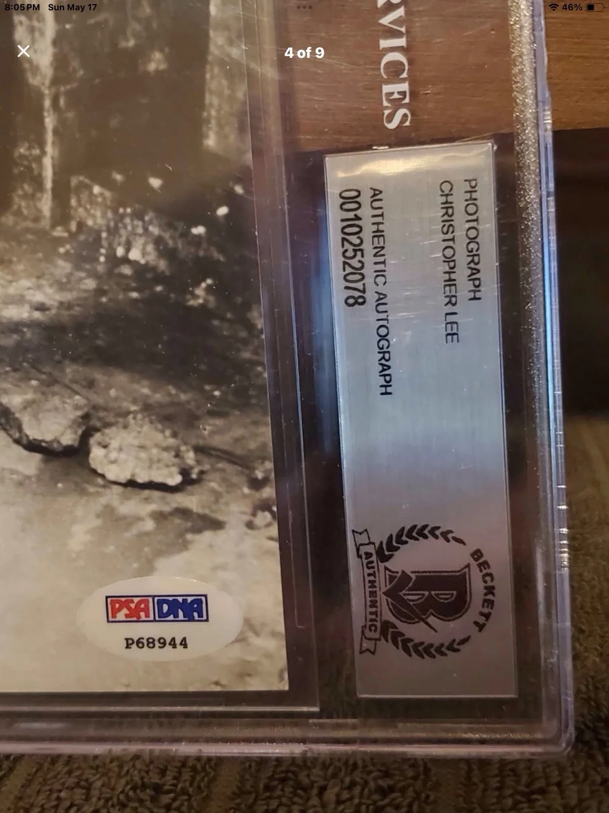 Christopher Lee Dracula Signed Photo Beckett and PSA DNA Certified, image 3