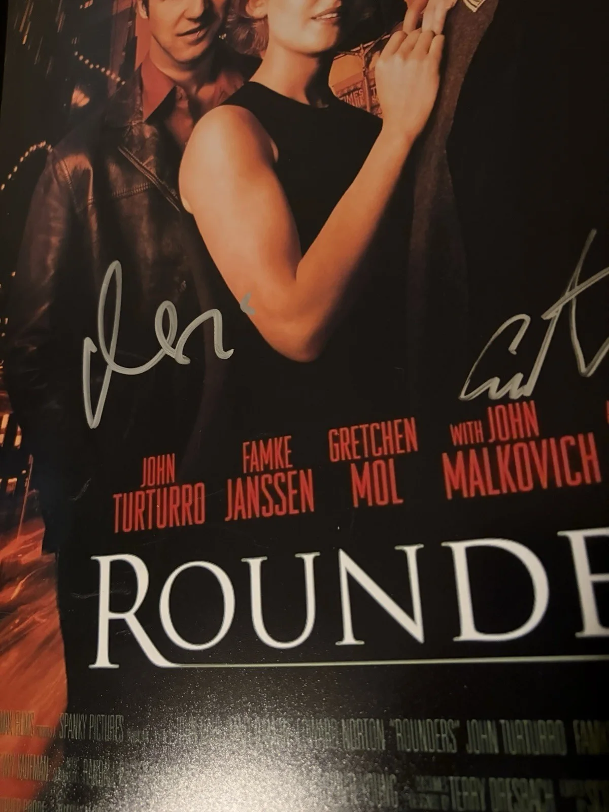 MATT DAMON & ED EDWARD NORTON DUAL SIGNED ROUNDERS 12X18 MOVIE POSTER PHOTO JSA, изображение 2