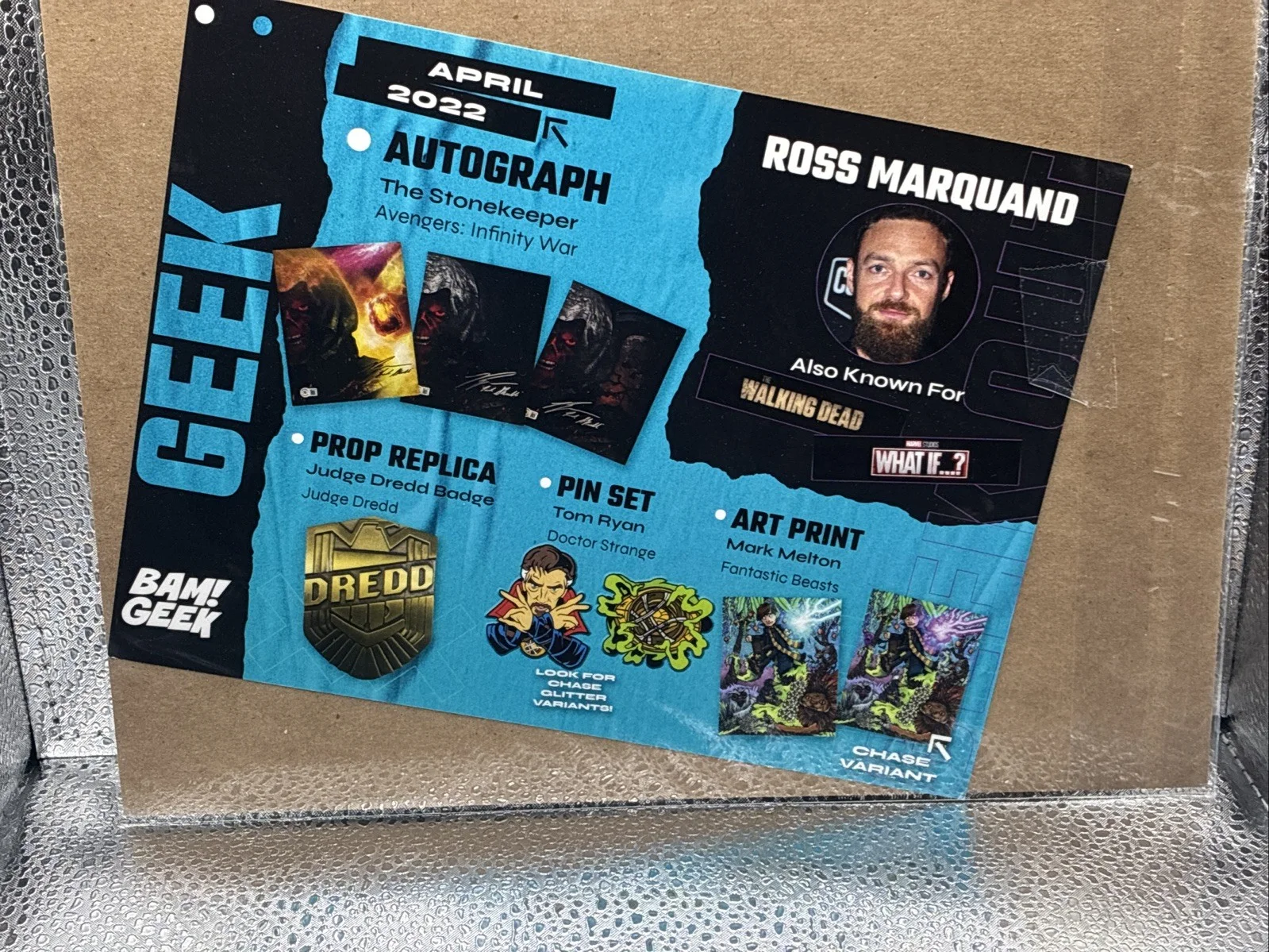 ROSS MARQUAND — BAM BOX AVENGERS INFINITY WAR STONEKEEPER ROSS MARQUAND SIGNED PHOTO BECKETT, image 4