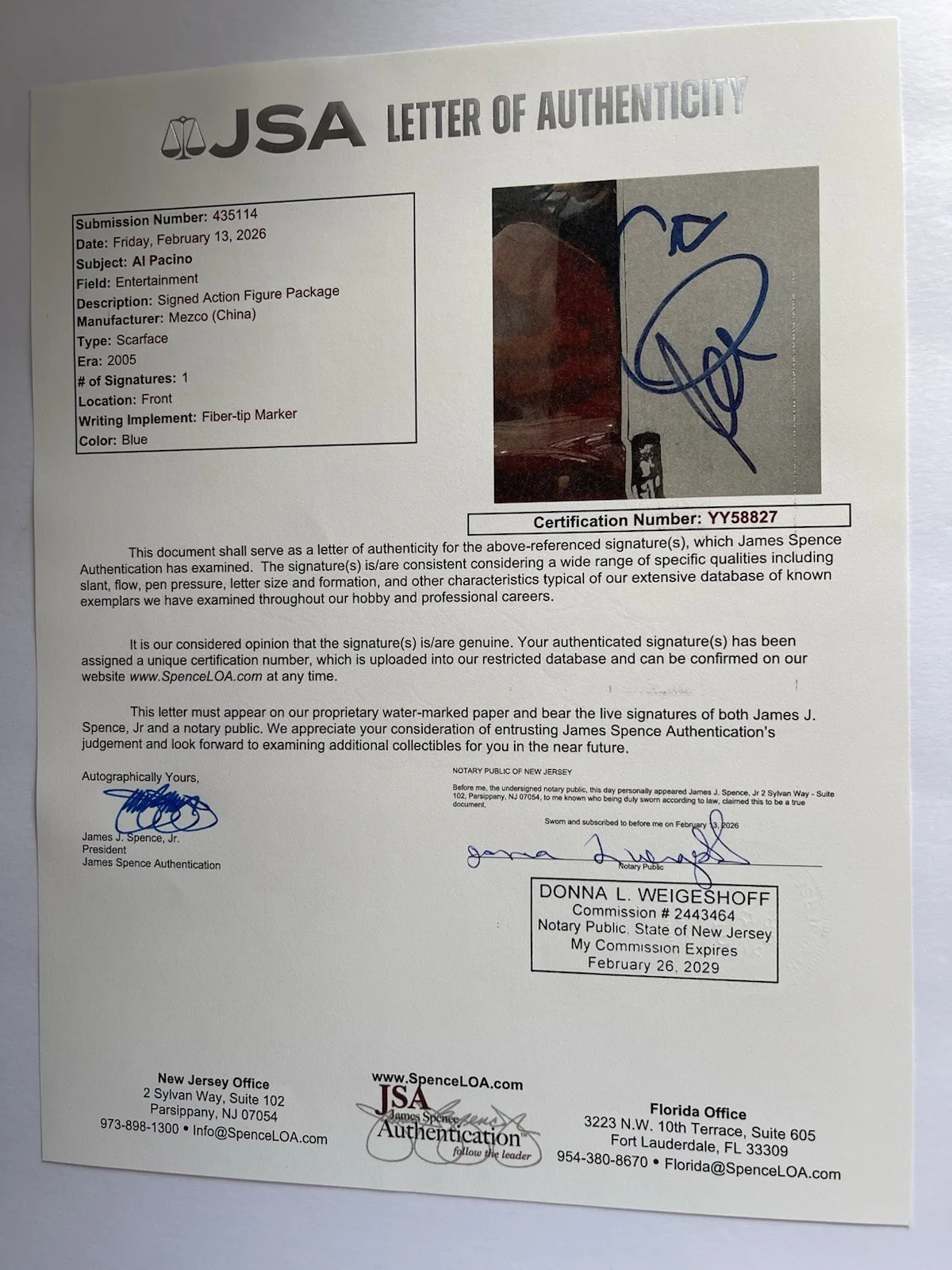 Al Pacino signed autograph"Scarface" talking movie 9" figure JSA, изображение 5