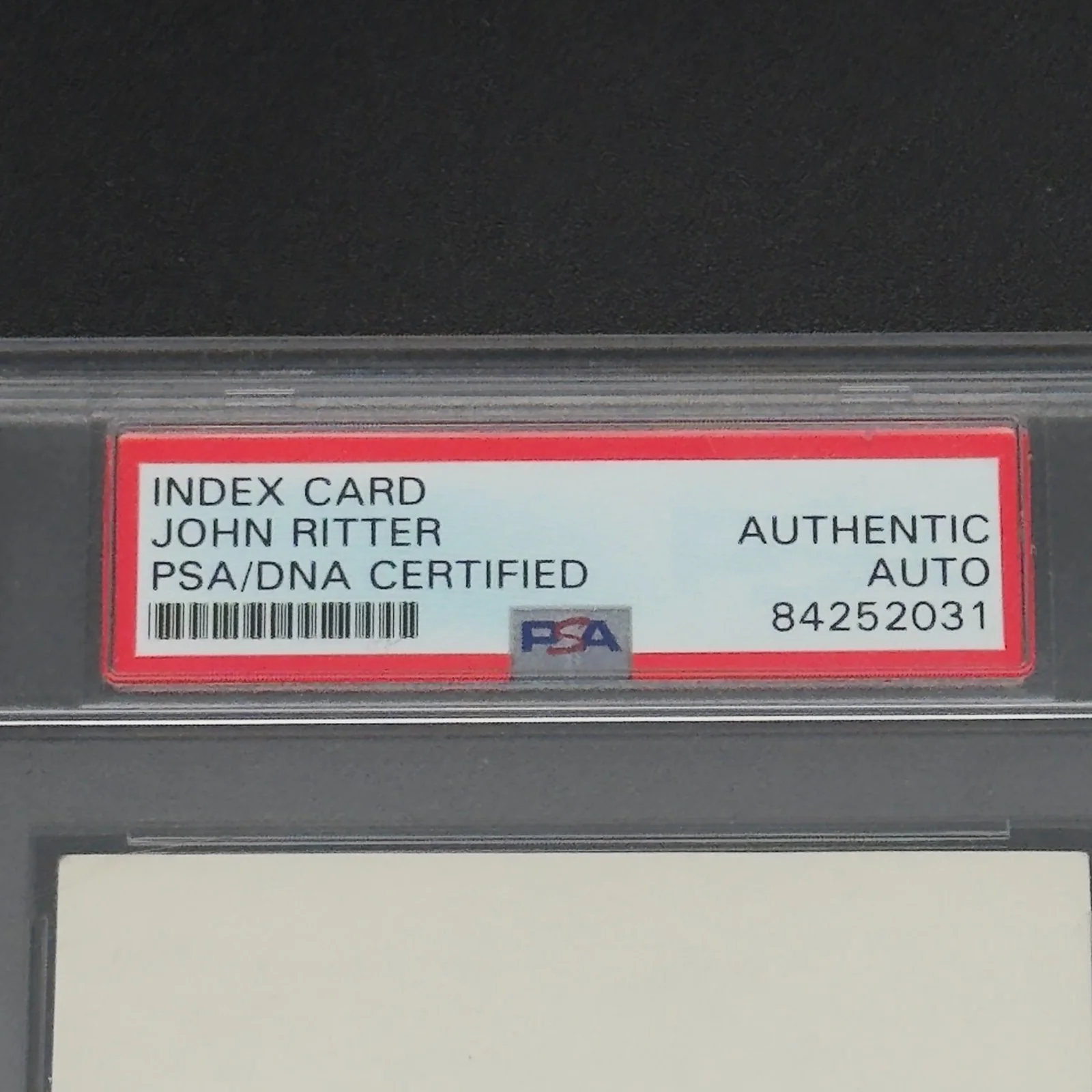 John Ritter — John Ritter Signed Index Card Threes Company Slabbed PSA/DNA Authentic Autograph, image 2