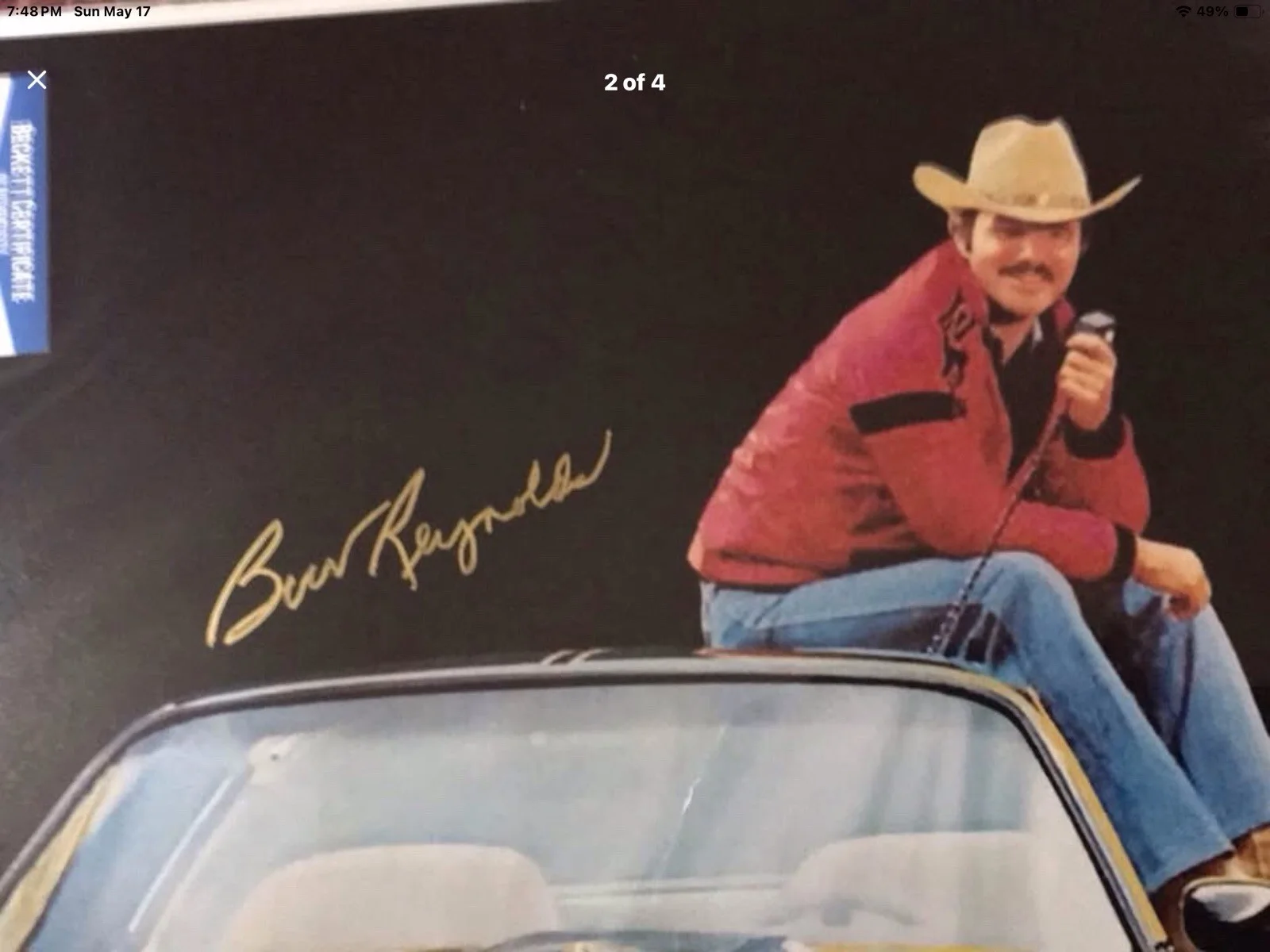 Burt Reynolds Smoky And The Bandit Signed Photo 16” By 20”, image 2