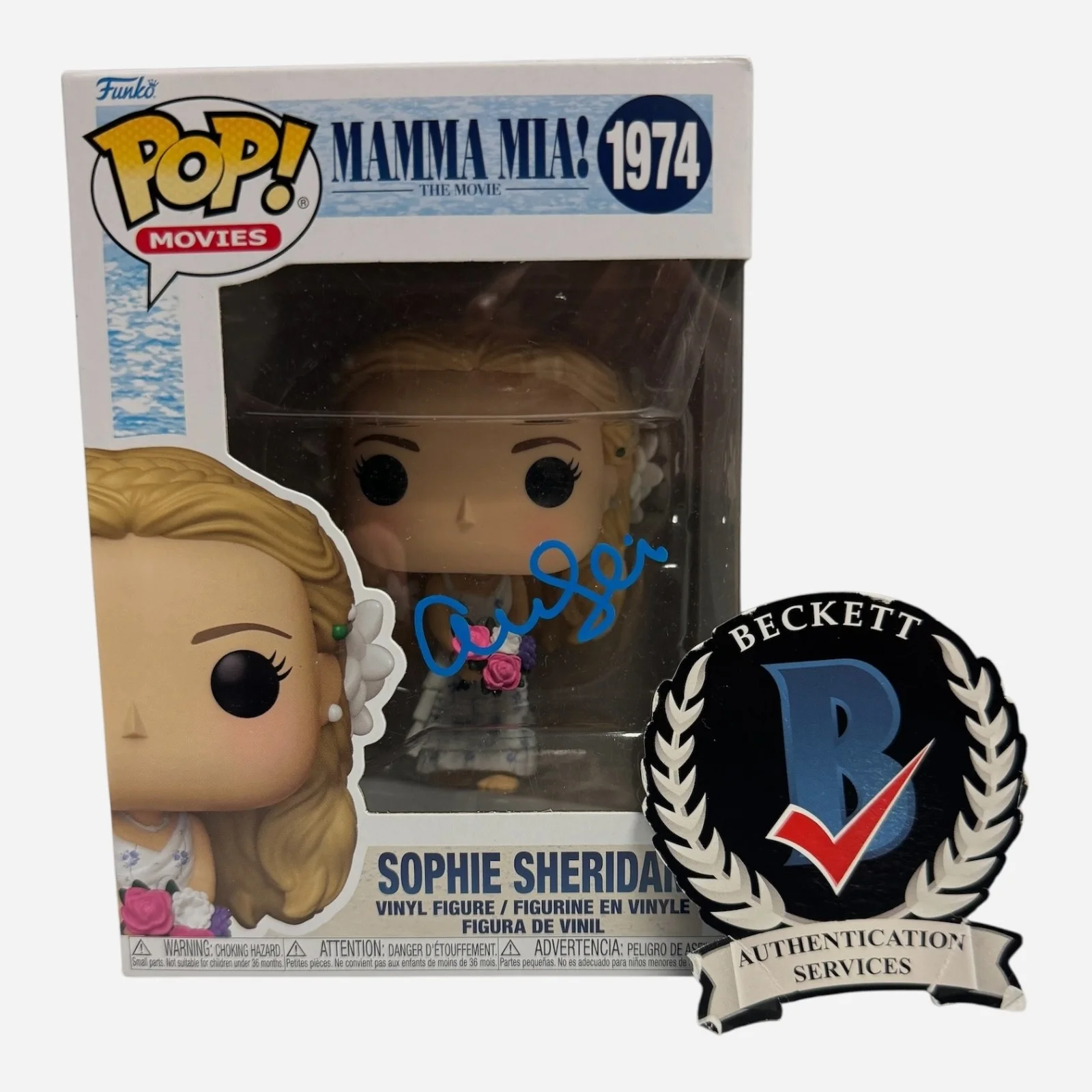 Amanda Seyfried — Amanda Seyfried Signed Autograph Mamma Mia Funko Pop 1974 Beckett BAS Sophie