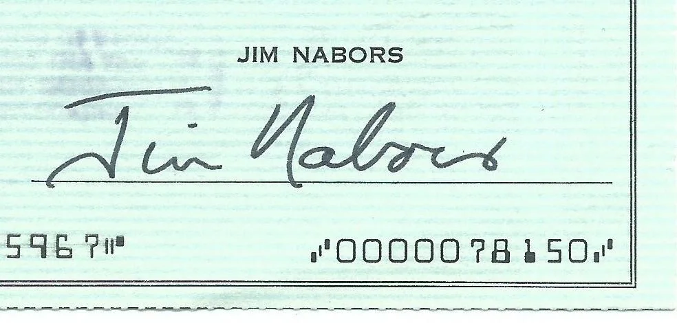 JIM NABORS GOMER PYLE VINTAGE 1975 SIGNED CHECK TO BANK (ANDY GRIFFITH), изображение 2