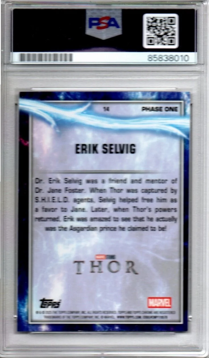 Stellan Skarsgård — Stellan Skarsgård 2025 Topps Chrome Marvel Studio Signed Card IP PSA Slabbed #14, изображение 2