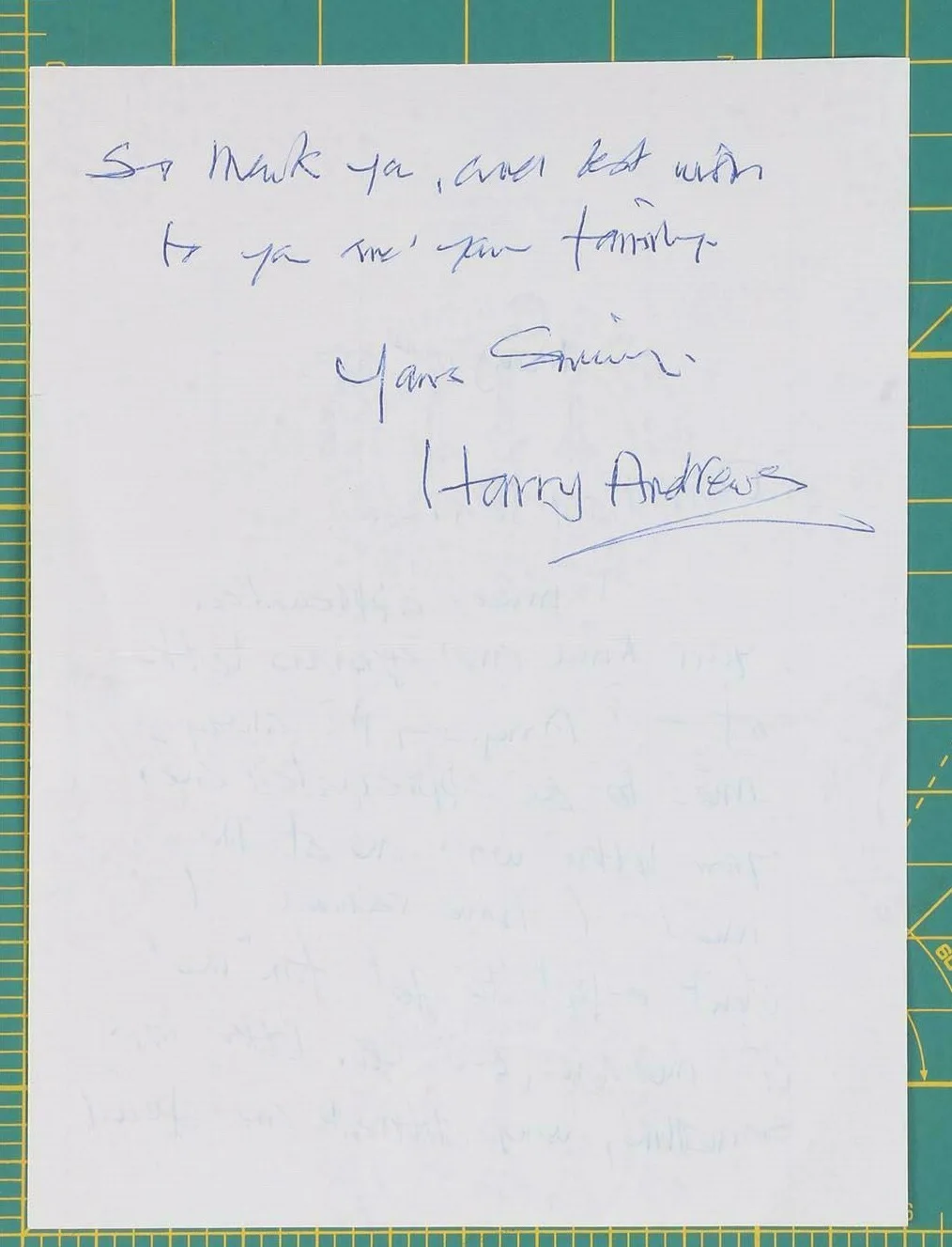 HARRY ANDREWS — HARRY ANDREWS - PHOTOGRAPH SIGNED & INSCRIBED ACCOMPANY SIGNED 2 PAGE LETTER, image 2