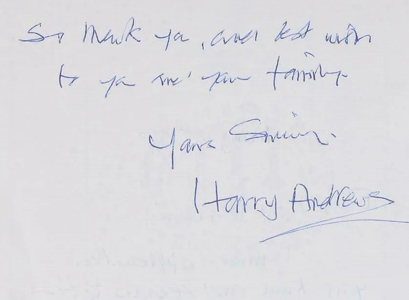HARRY ANDREWS — HARRY ANDREWS - PHOTOGRAPH SIGNED & INSCRIBED ACCOMPANY SIGNED 2 PAGE LETTER, image 4